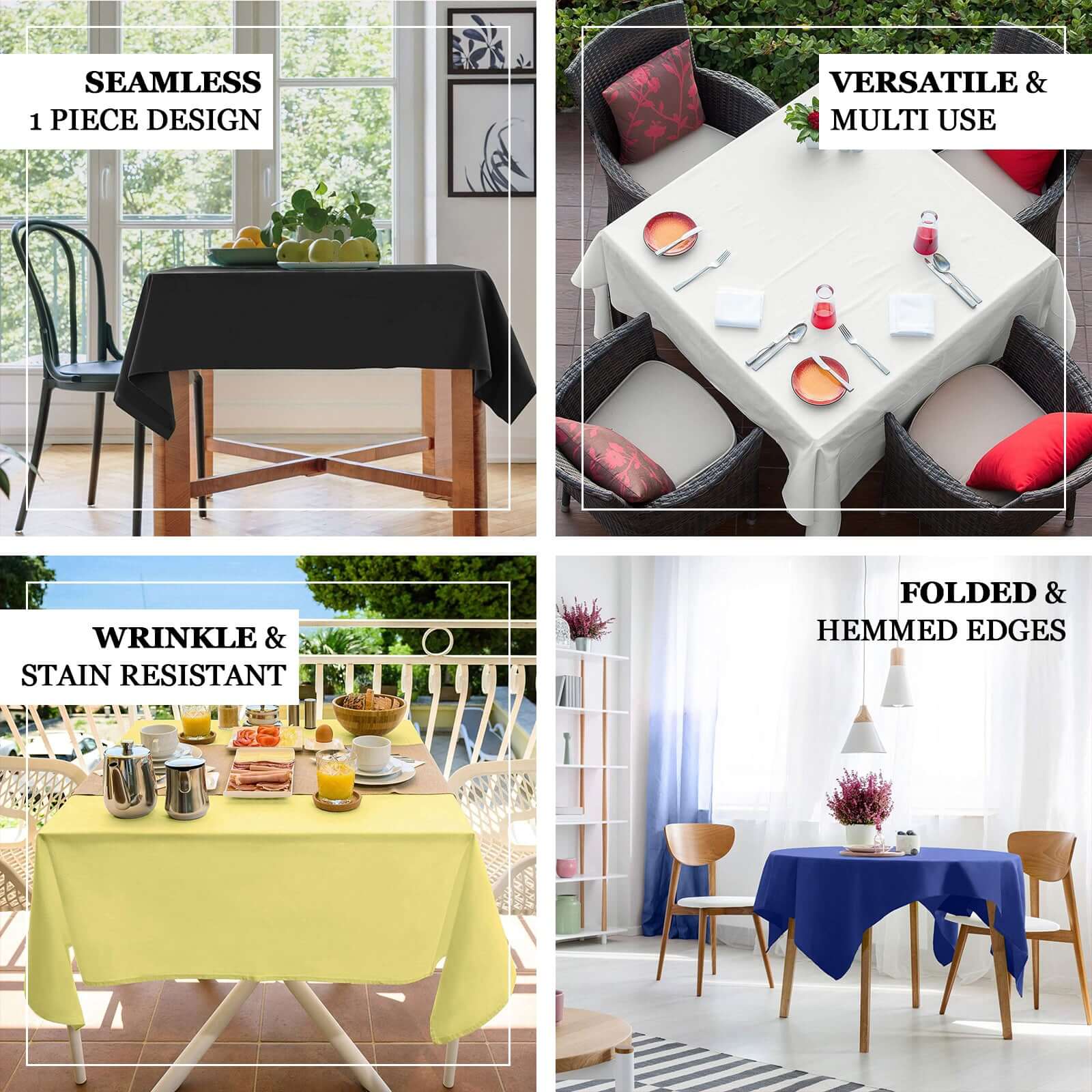 Polyester 54"x54" Table Overlay Square Tablecloth Olive Green - Wrinkle-Resistant & Durable Table Cover