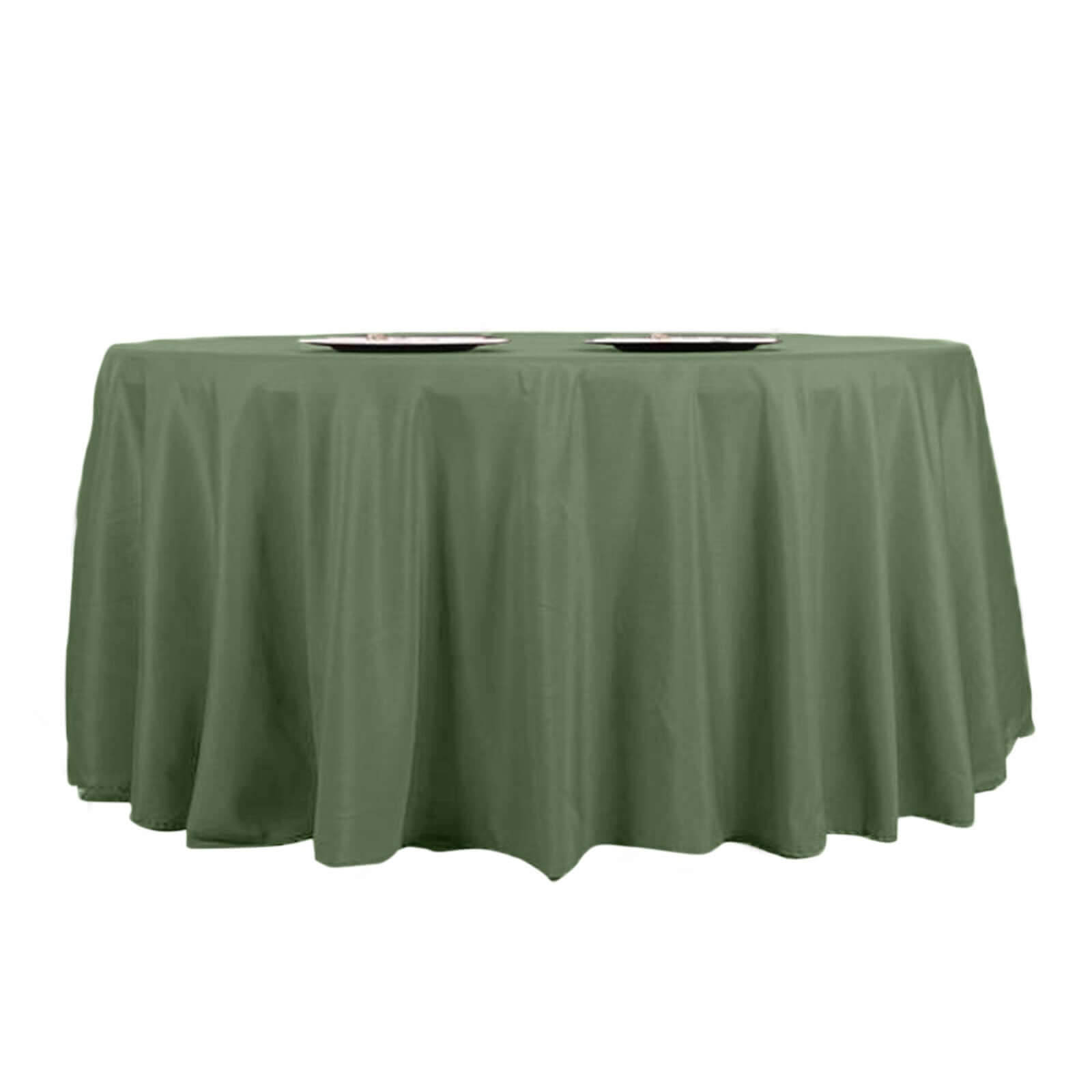 Polyester 108" Round Tablecloth Olive Green - Wrinkle-Resistant Table Cover