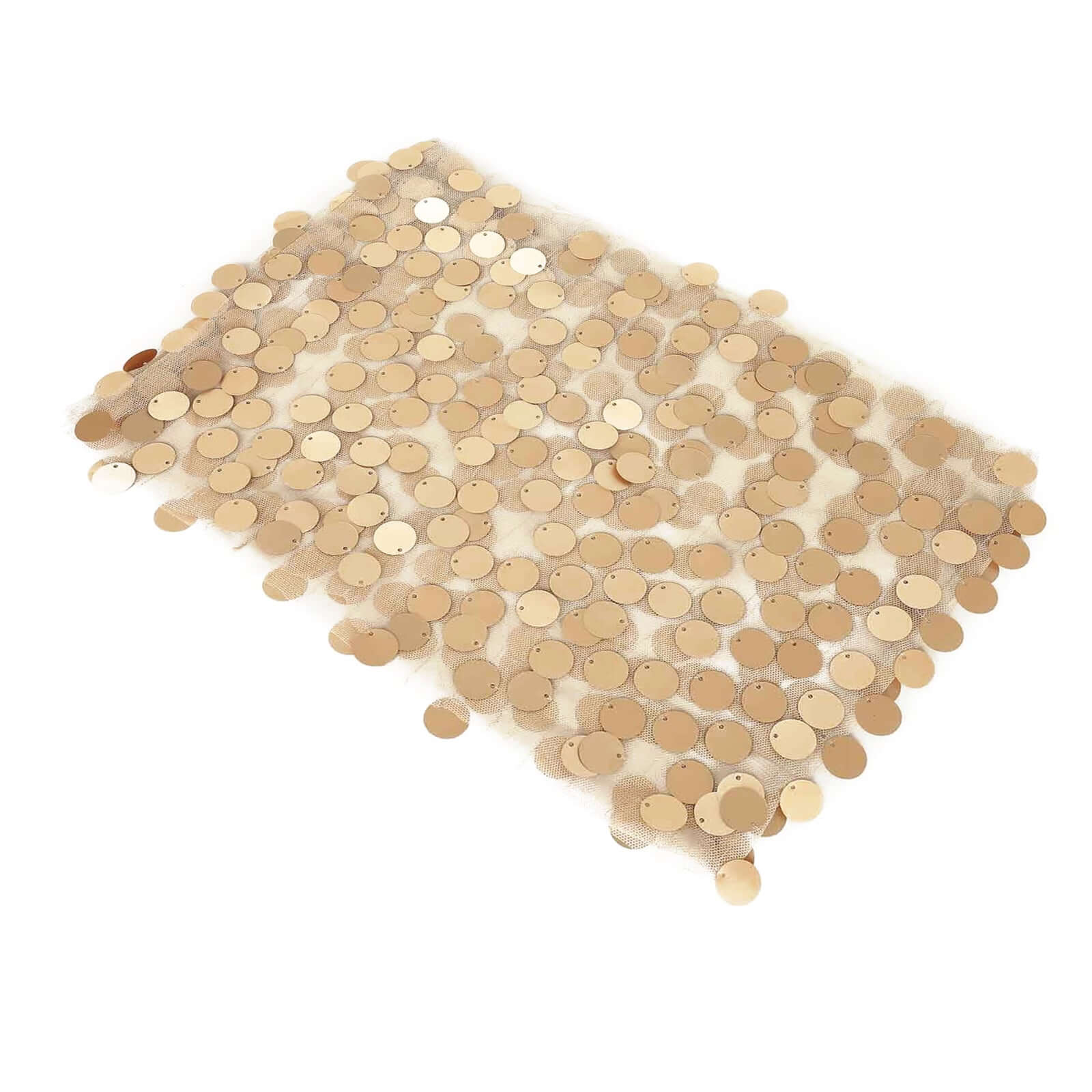 5 Pack Big Payette Sequin 13"x10" Chair Sash Bands Matte Champagne - Stylish Glittering Decor for Weddings & Gatherings