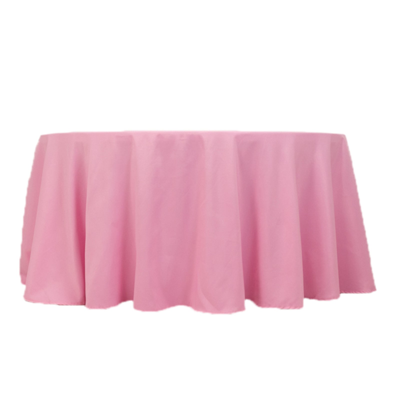 Premium Polyester 120" Round Tablecloth Pink - Seamless 220GSM Wrinkle-Resistant Table Cover