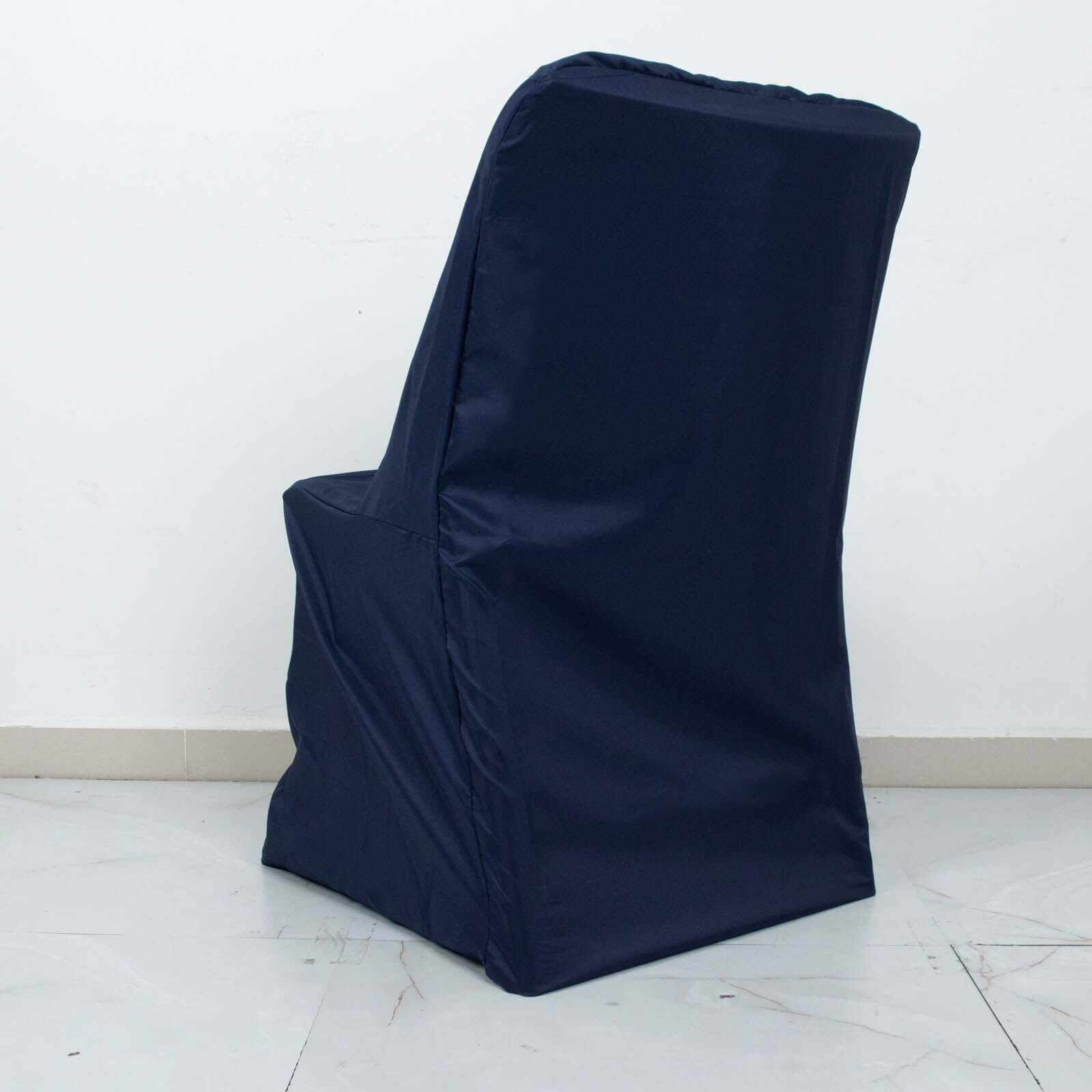 Polyester Chair Cover for Folding Lifetime Chairs Navy Blue - Reusable Durable Slip-On Cover