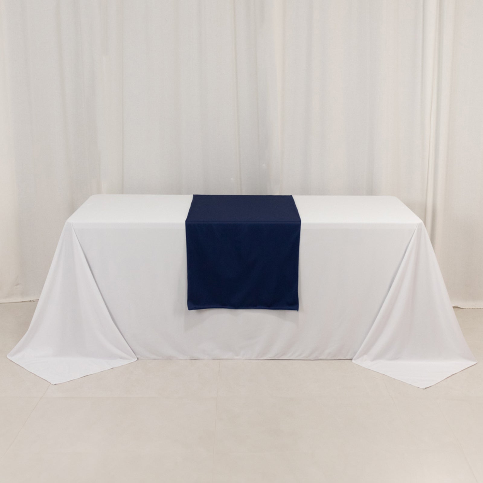 Wide Polyester 24"x72" Table Runner Navy Blue - Durable Trade Show Table Linen