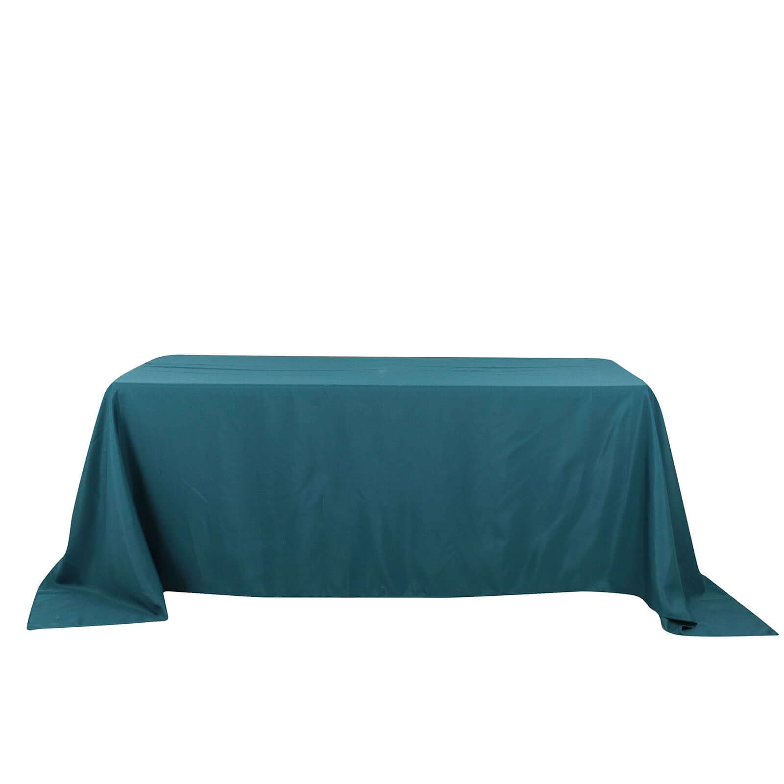 Polyester 90"x132" Rectangle Tablecloth Peacock Teal - Seamless Wrinkle-Resistant Table Cover