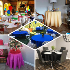 Polyester 70" Round Tablecloth Ivory - Durable & Wrinkle-Resistant Table Cover