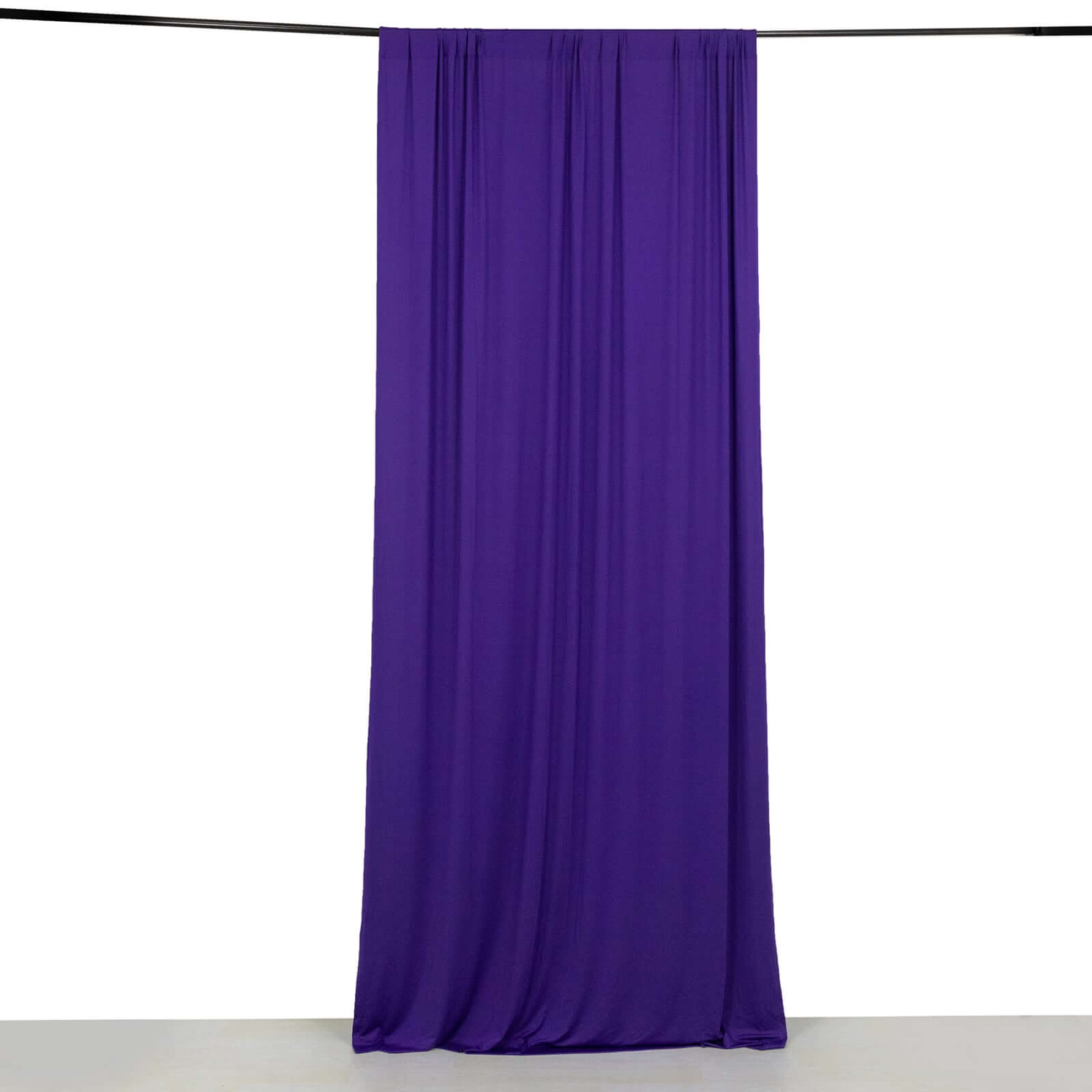 Purple 4-Way Stretch Spandex Event Curtain Drapes, Wrinkle Free Backdrop Event Panel with Rod Pockets - 5ftx10ft