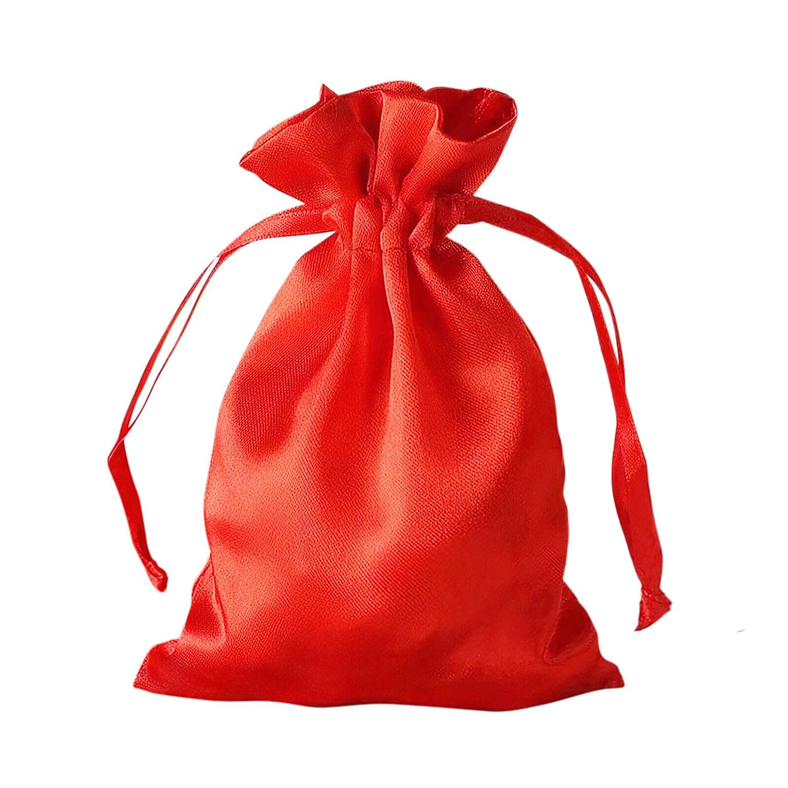 12 Pack 4"x6" Red Satin Drawstring Wedding Party Favor Gift Bags