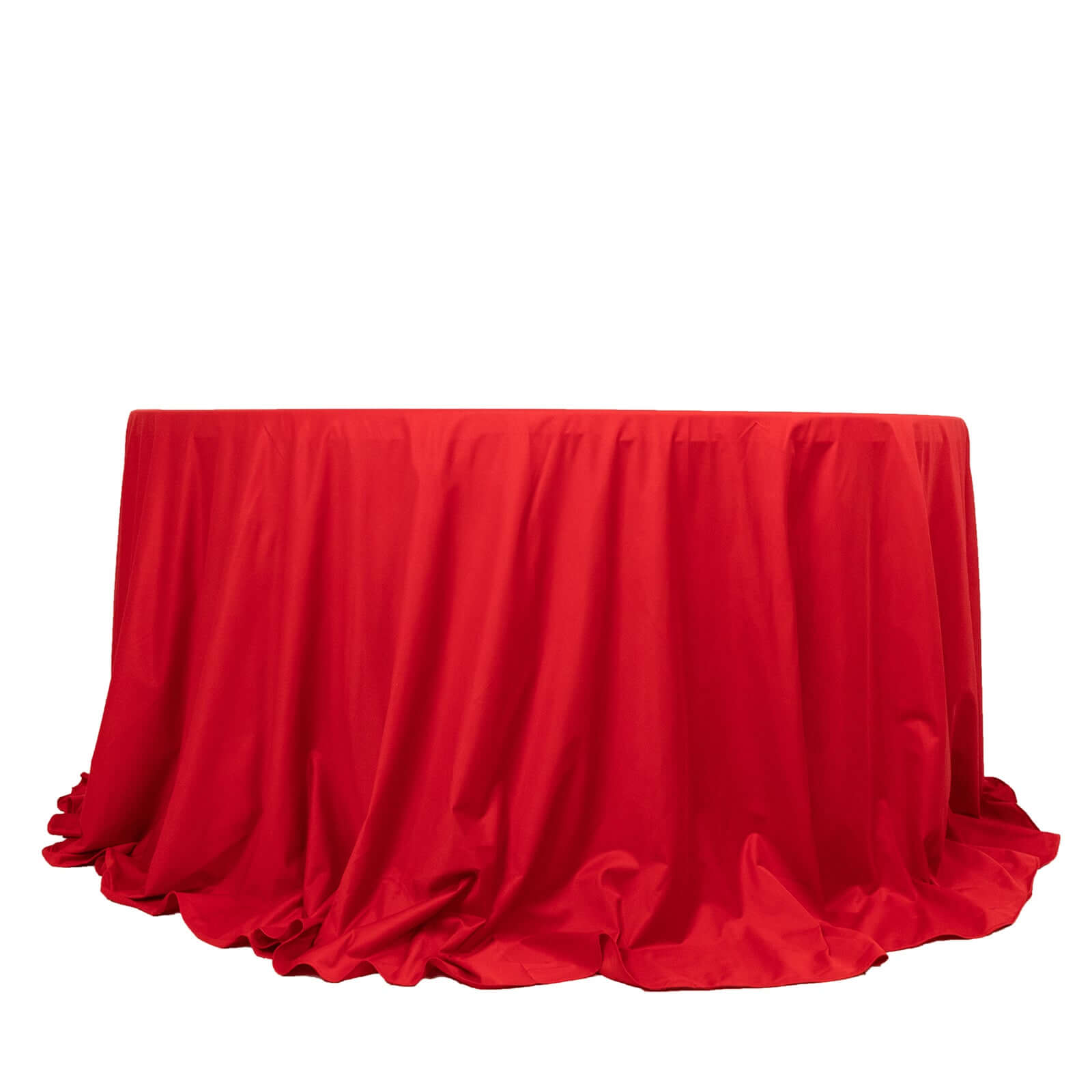 Scuba Round 132" Tablecloth Red - Wrinkle Free & Stain Resistant Seamless Table Cover