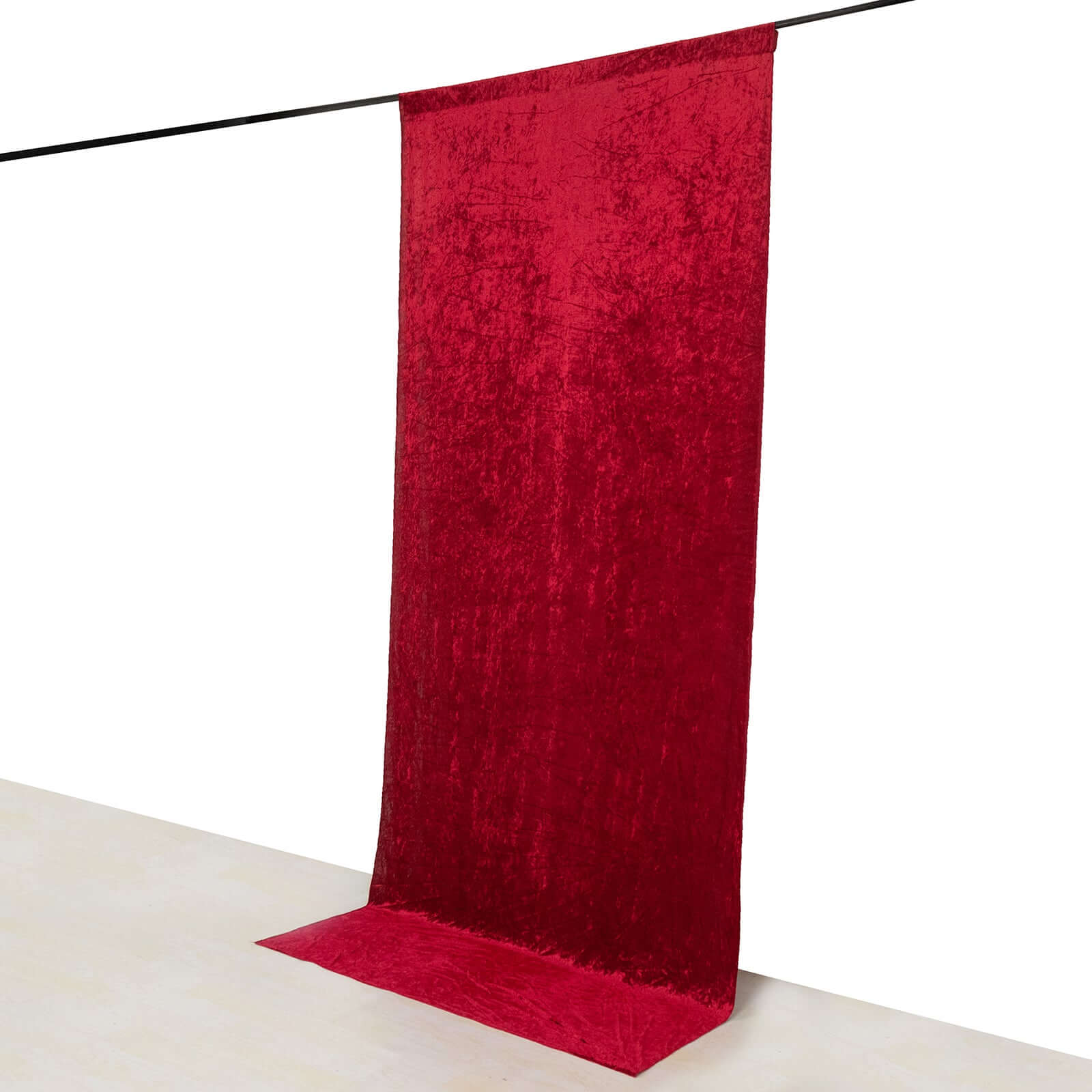 Red Crushed Velvet Backdrop Curtain – 5ft x 12ft Event Drape with Rod Pocket, Privacy Panel for Photo Booths & Events