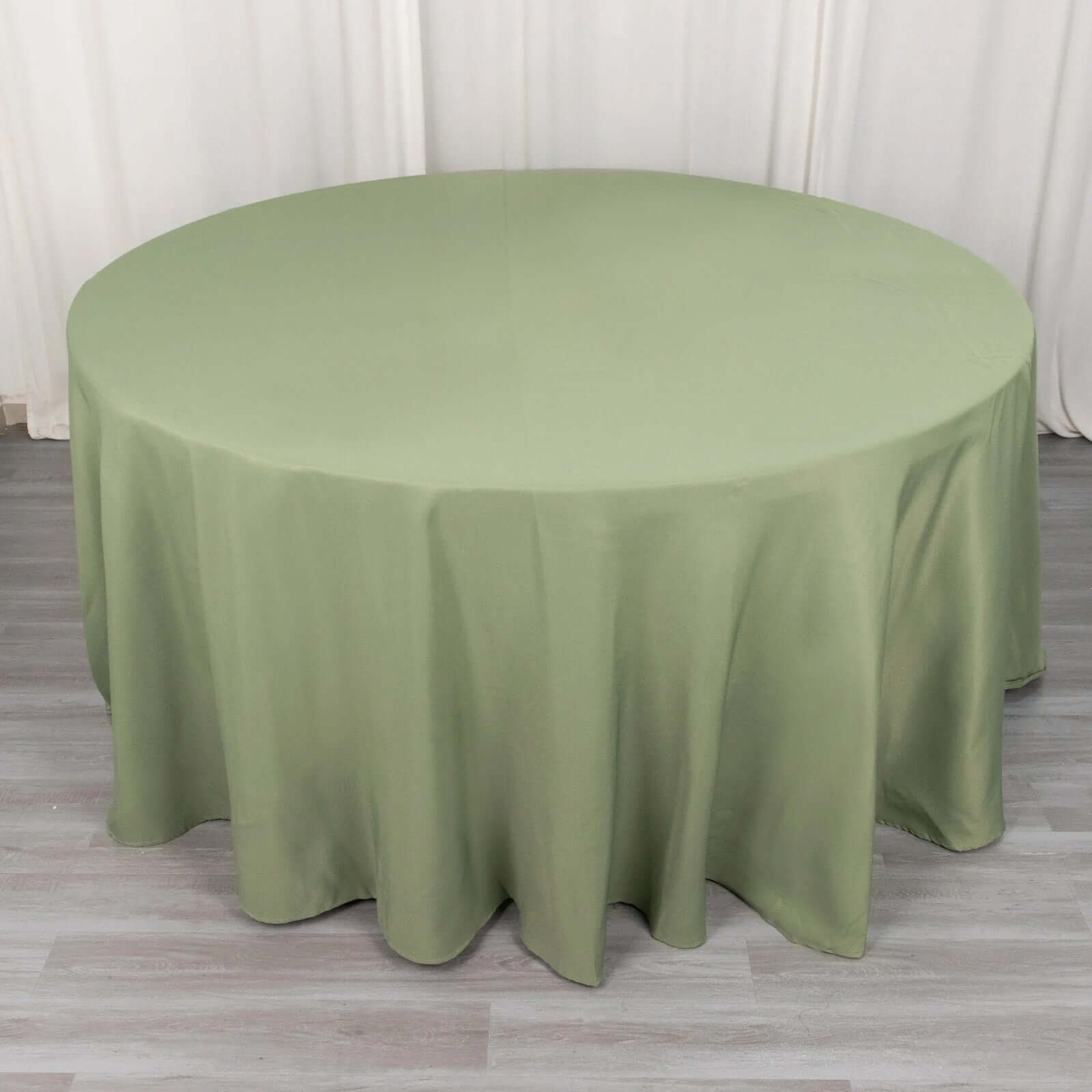 Premium Polyester 120" Round Tablecloth Dusty Sage Green - Seamless 220GSM Wrinkle-Resistant Table Cover
