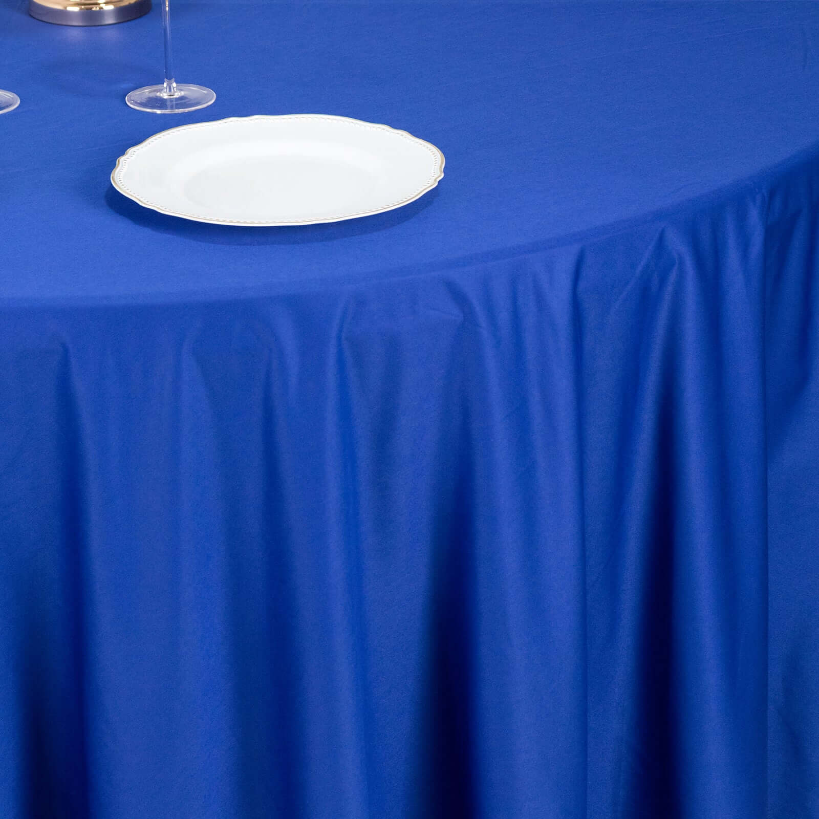 Scuba Round 120" Tablecloth Royal Blue - Wrinkle Free & Stain Resistant Seamless Table Cover