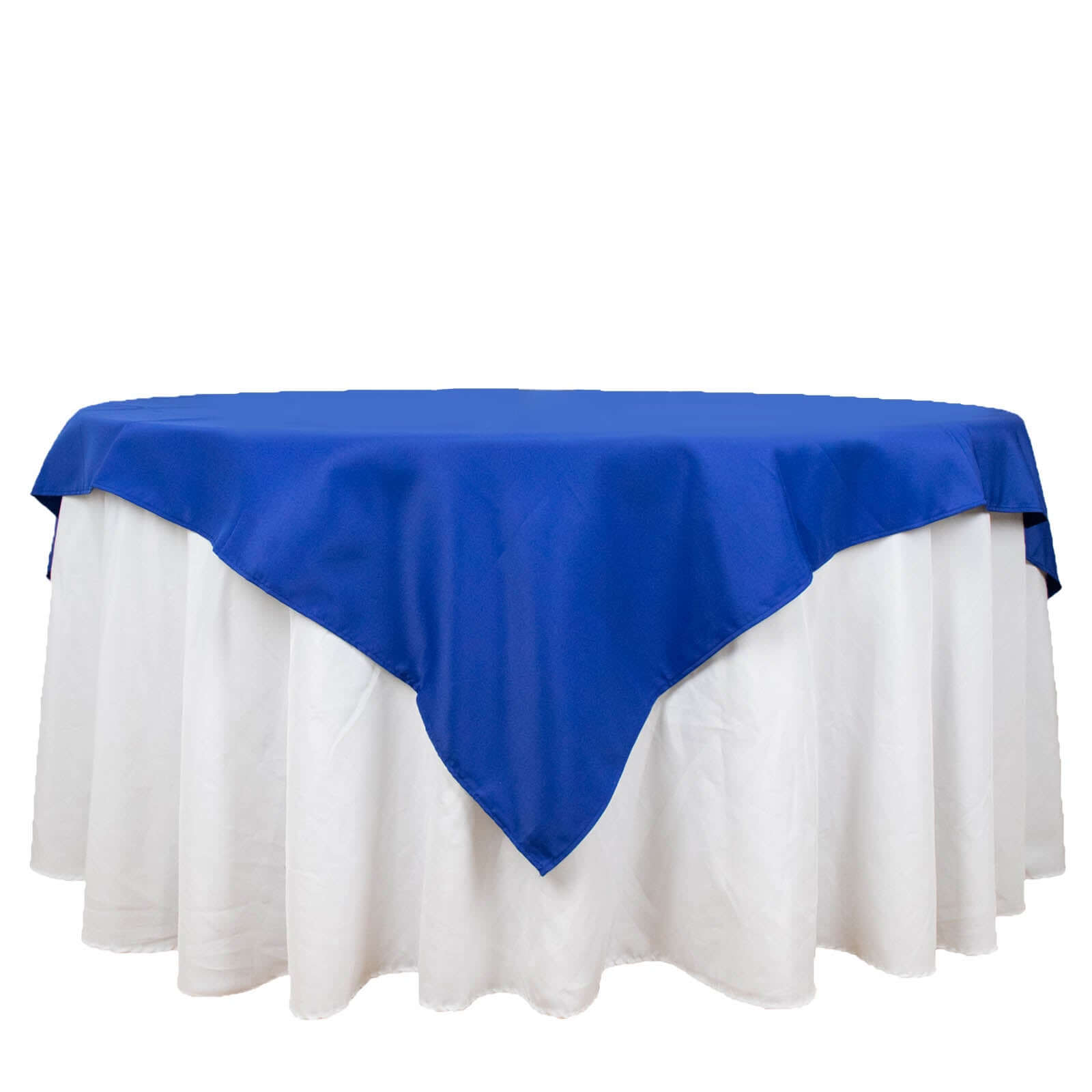 Premium Polyester 70"x70" Table Overlay Square Tablecloth Royal Blue 220GSM Wrinkle-Resistant Table Cover