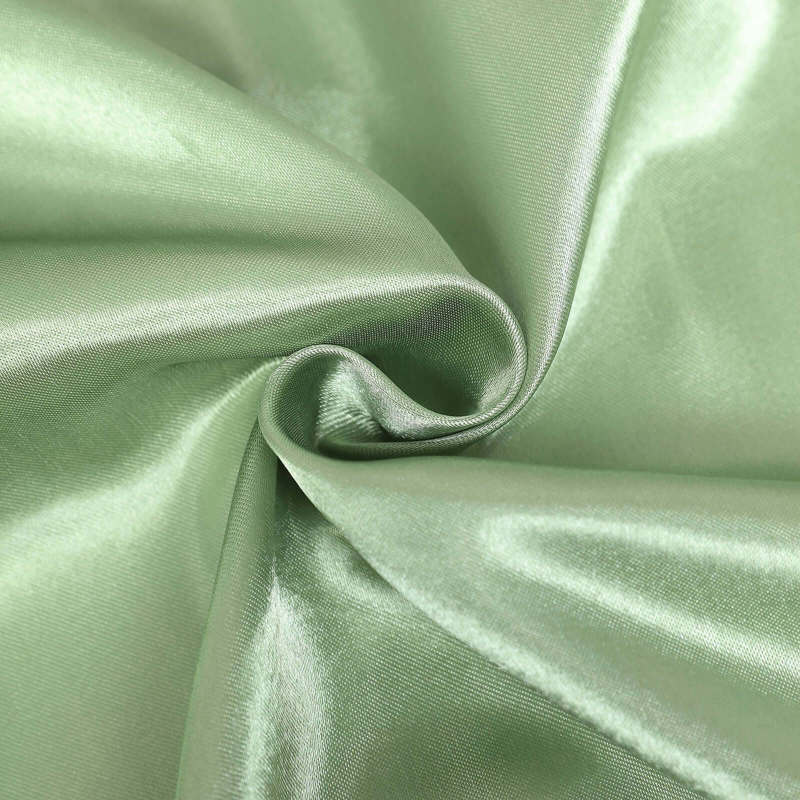 Satin Chair Cover Self-Tie Universal Design Sage Green - Durable Slip-On Cover for Folding, Dining, Banquet & Standard Chairs