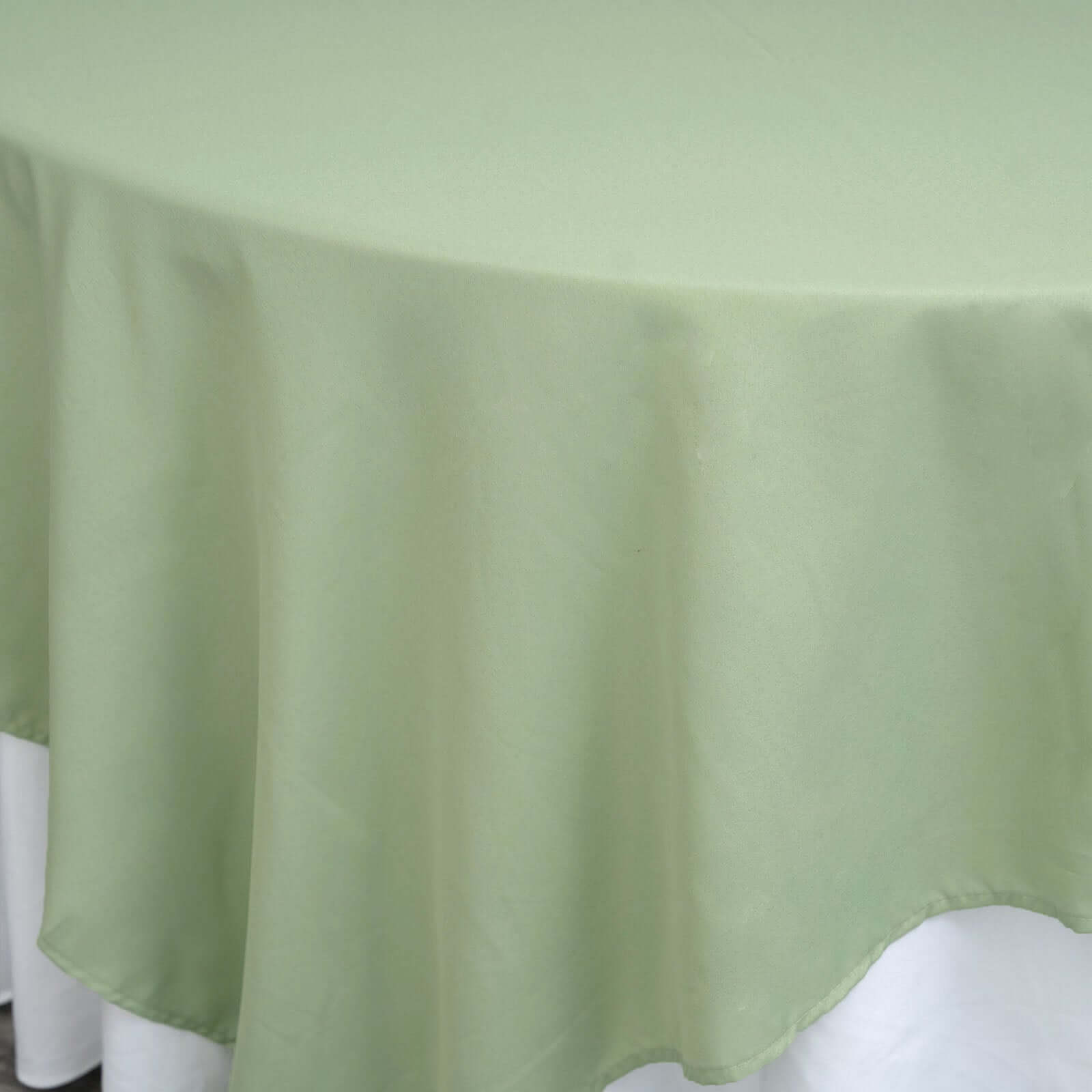 Polyester 90"x90" Table Overlay Square Tablecloth Sage Green - Wrinkle-Resistant & Durable Table Cover