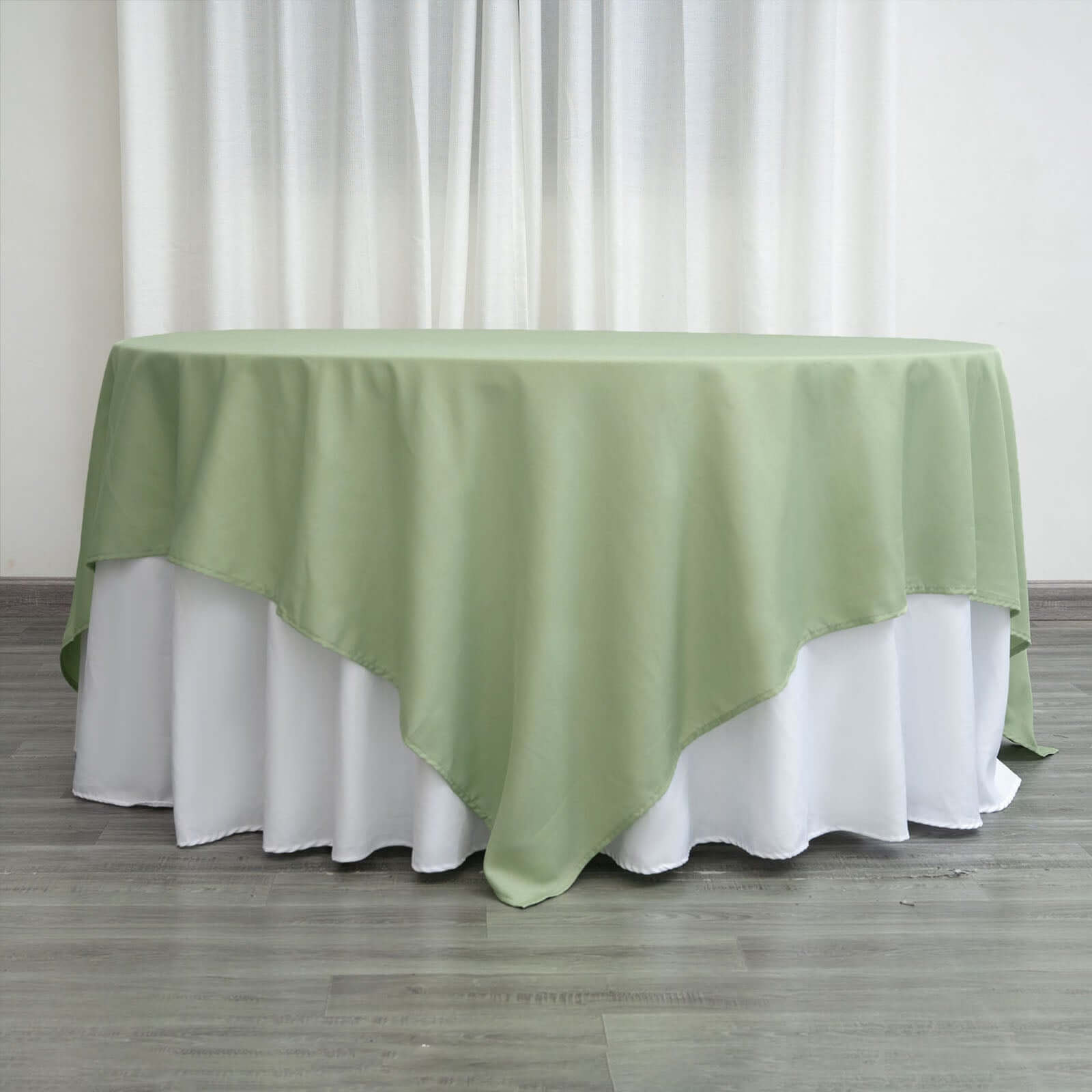 Polyester Square 90"x90" Tablecloth Sage Green - Wrinkle-Resistant & Durable Table Cover