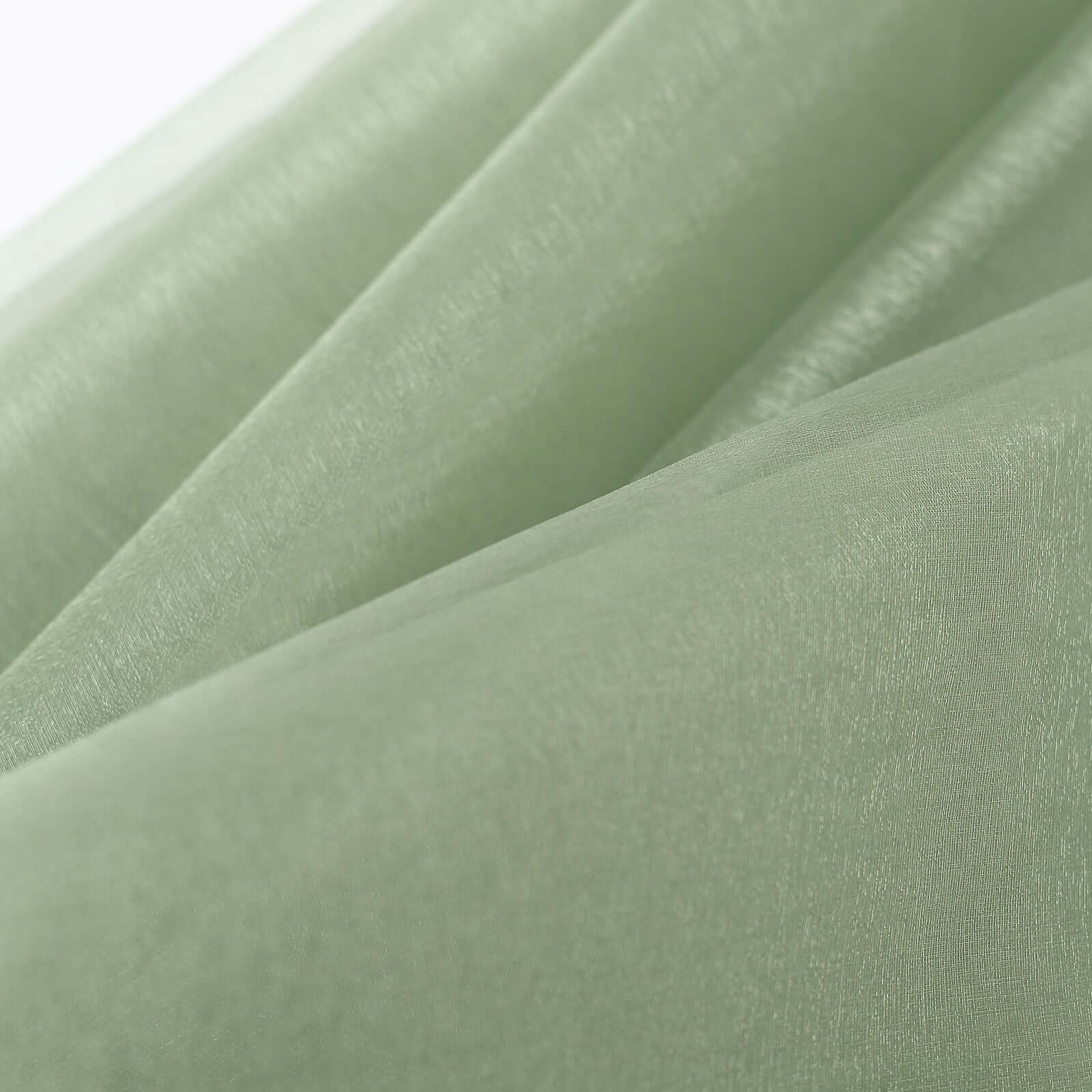 54"x10yd | Sage Green Solid Sheer Chiffon Fabric Bolt, DIY Voile Drapery Fabric