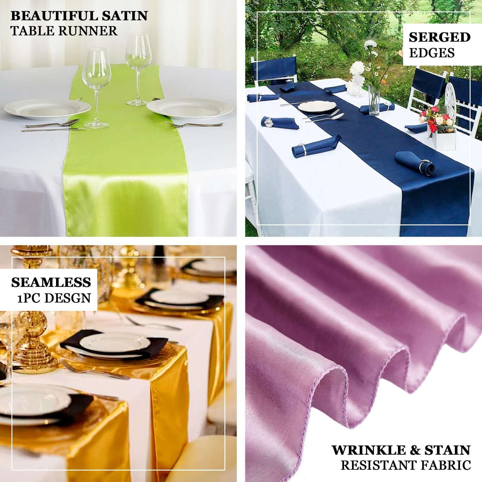 Satin 12"x108" Table Runner Royal Blue - Stylish Table Linen
