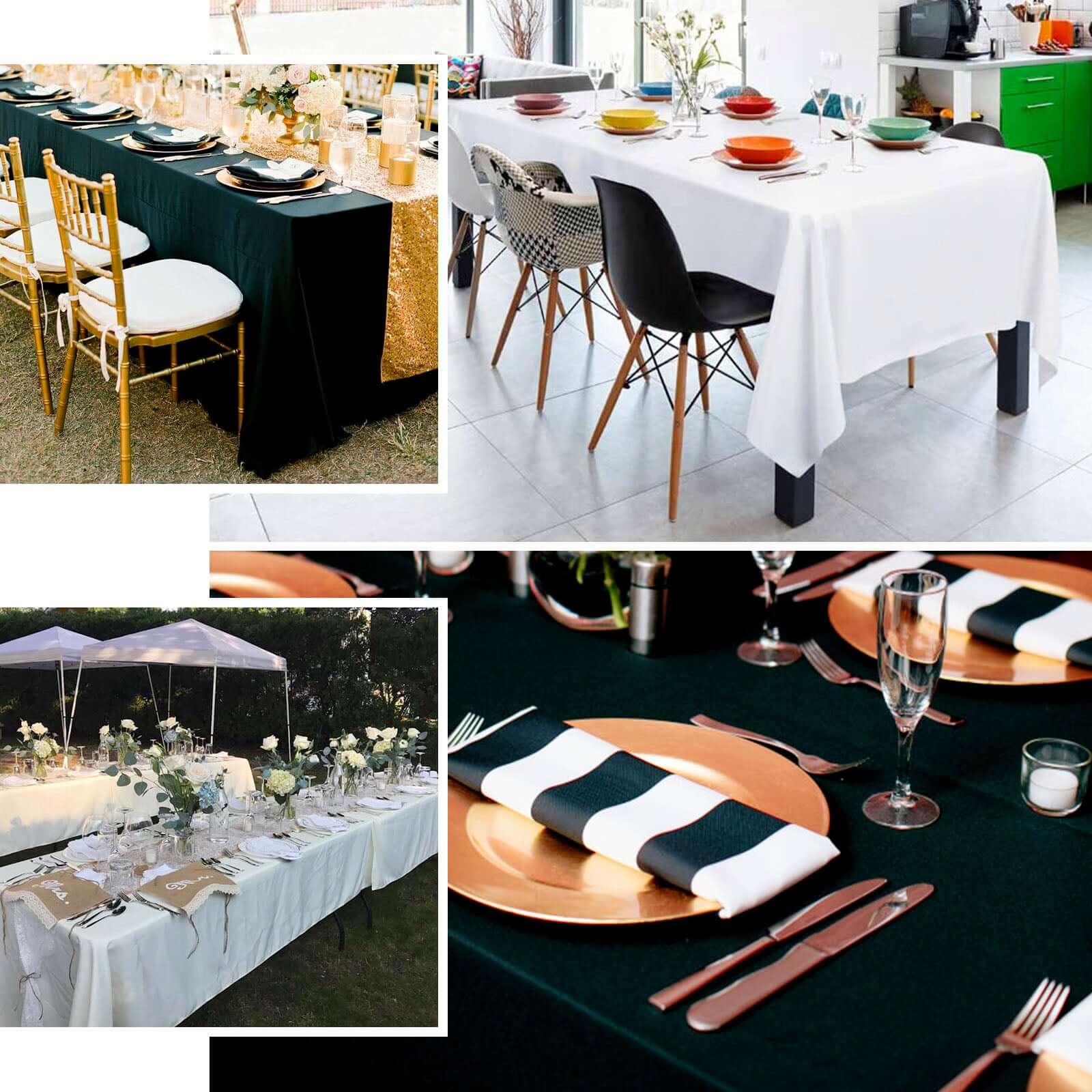 Satin Rectangular 72"x120" Tablecloth Black - Smooth & Easy to Maintain Table Cover