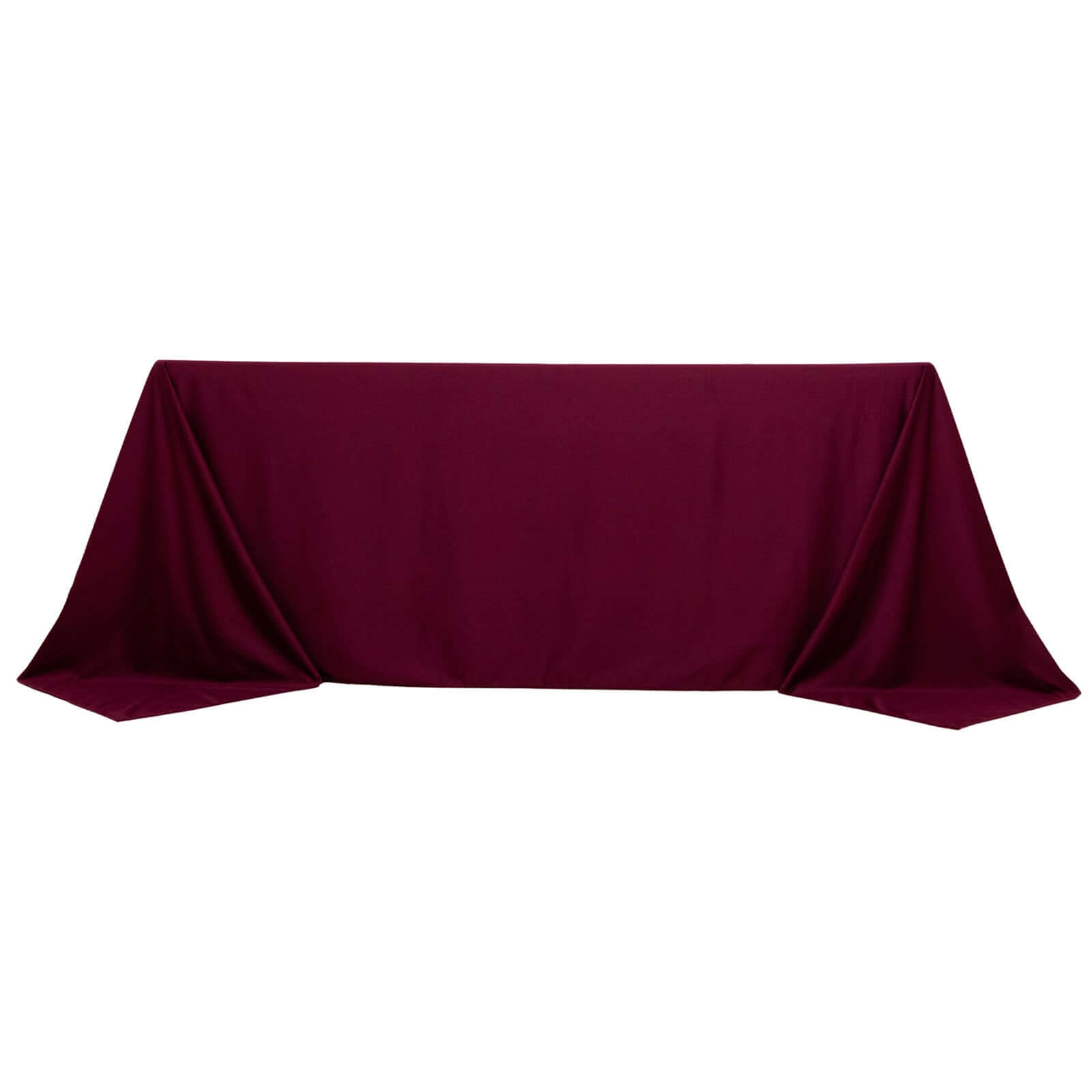 Scuba Rectangular 90"x132" Tablecloth Burgundy - Wrinkle Free, Stain Resistant & Seamless Table Cover