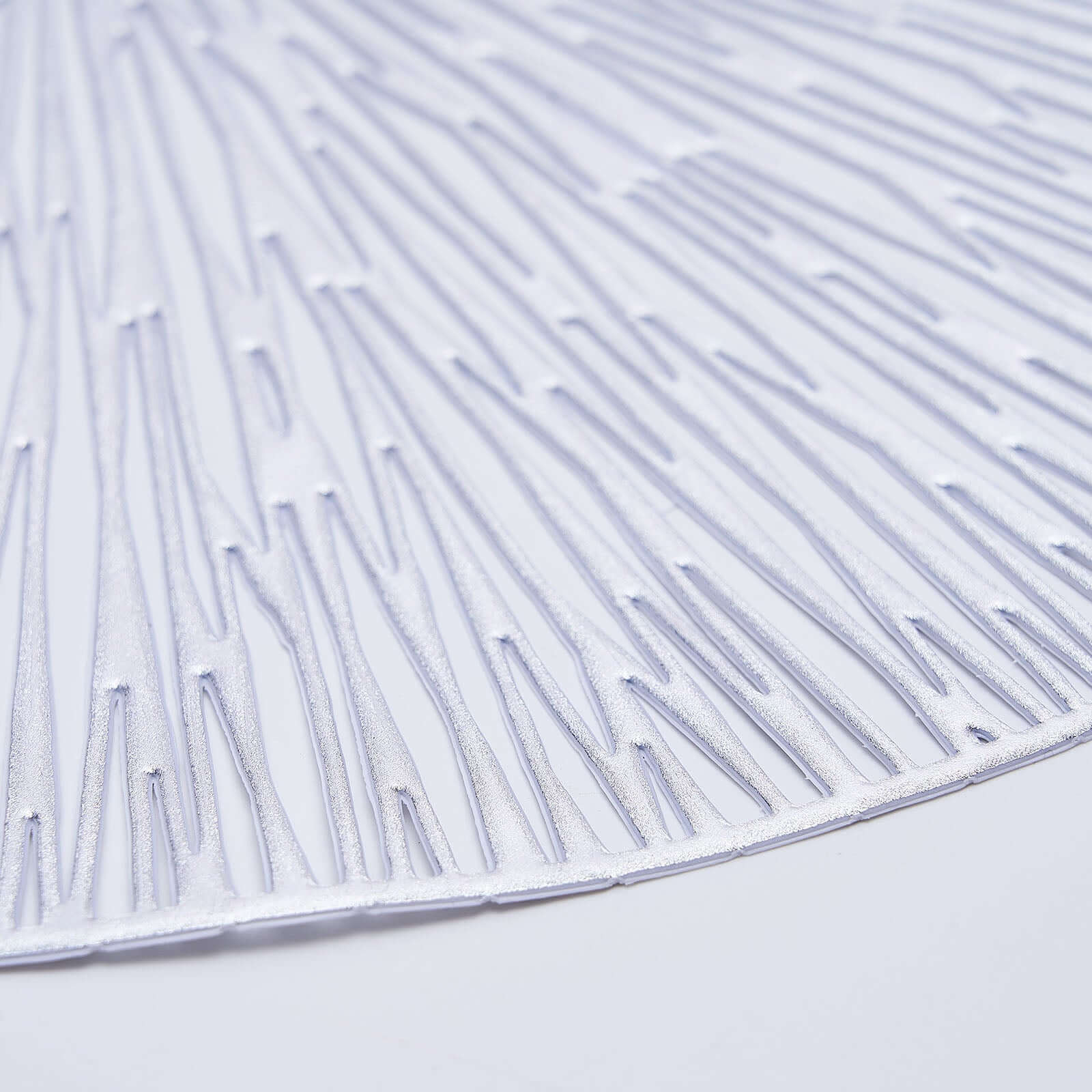 6-Pack Dining Table Mats Spiked Design Silver - Vinyl Non-Slip Surface with Modern Appeal 15"