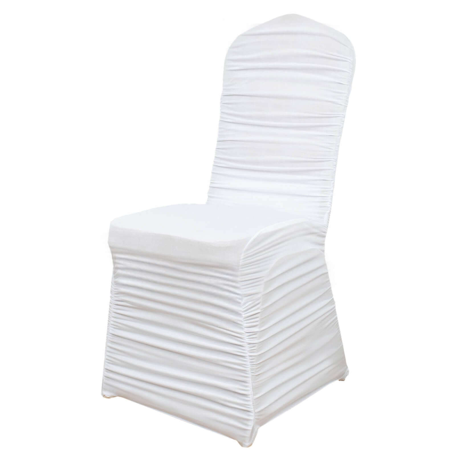 Stretch Spandex Chair Cover Rouge for Banquet Chairs White - Sleek Fitted Slip-On Slipcover for Weddings & Gatherings