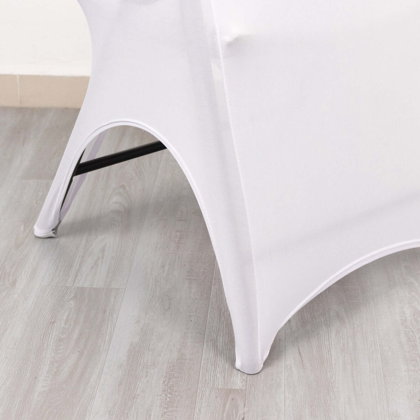 Premium Stretch Spandex Chair Cover White for Folding Chairs - Stylish 3-Way Open Arch 160GSM Fitted Slipcover with Reinforced Foot Pockets