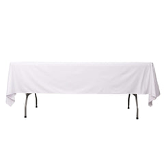 Scuba Rectangular 60"x102" Tablecloth White - Wrinkle Free & Stain Resistant Table Cover for Weddings and Banquets