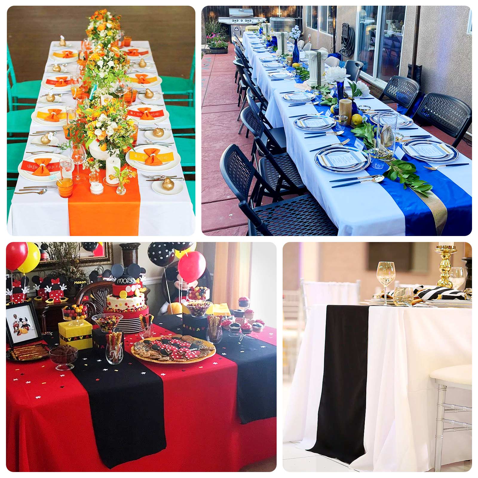 Scuba Polyester 12"x108" Table Runner White - Wrinkle-Free Table Linen for Events & Weddings