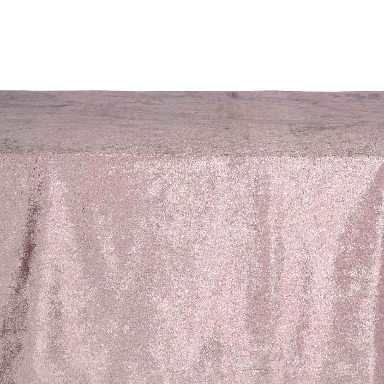 Premium Velvet 90"x132" Rectangle Tablecloth Mauve - Reusable Soft & Seamless Table Cover