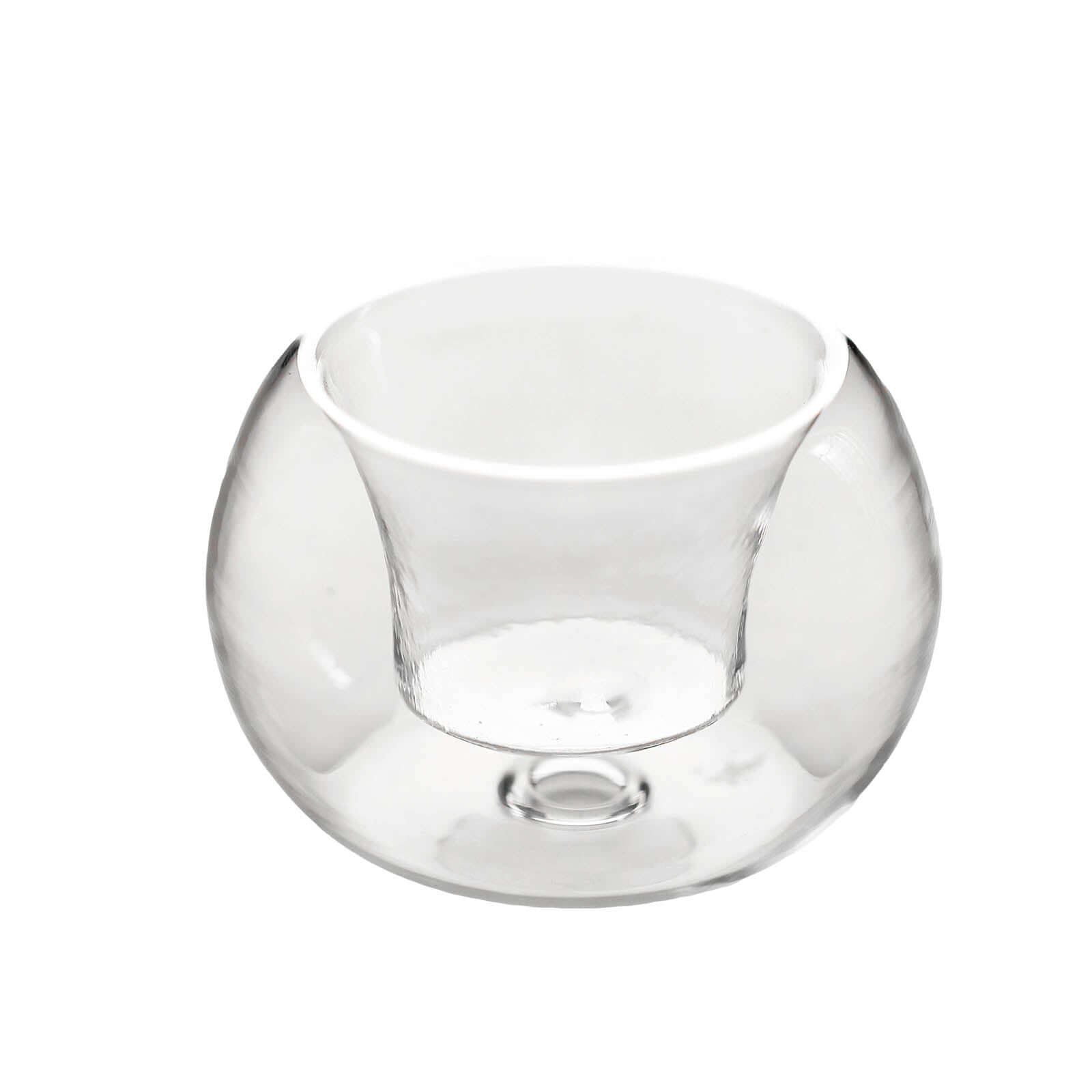 6-Pack Glass Tealight Candle Holders Crystal Clear Globe Design - Votive Candle Holders for Events 3"