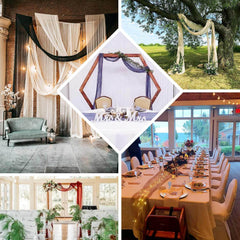 20ft White Gauze Cheesecloth Fabric Wedding Arch Drapery, Window Scarf Valance, Boho Decor Arbor Curtain Panel