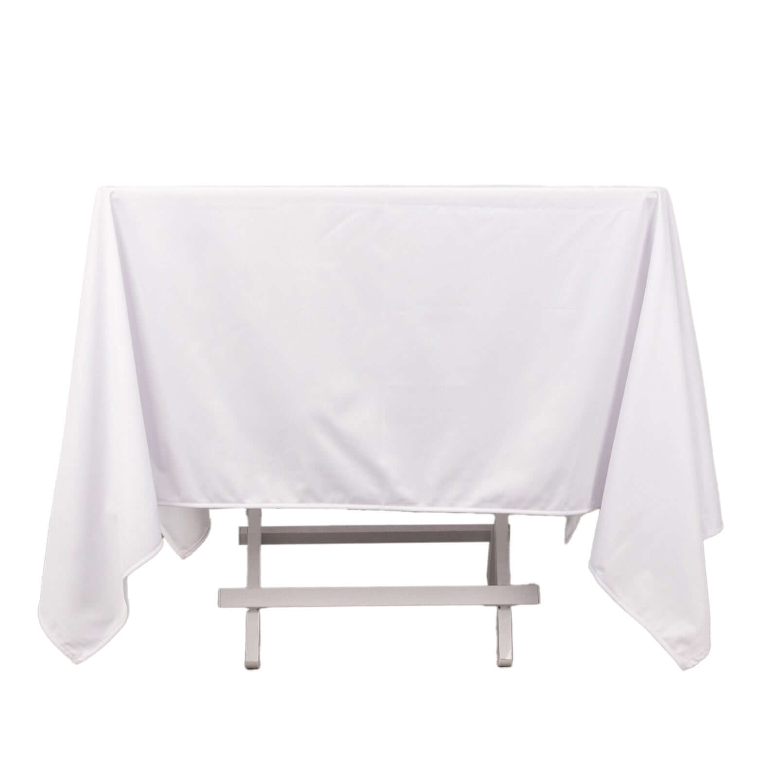 Scuba Square 70"x70" Tablecloth White - Wrinkle Free & Stain Resistant Table Cover for Weddings and Banquets