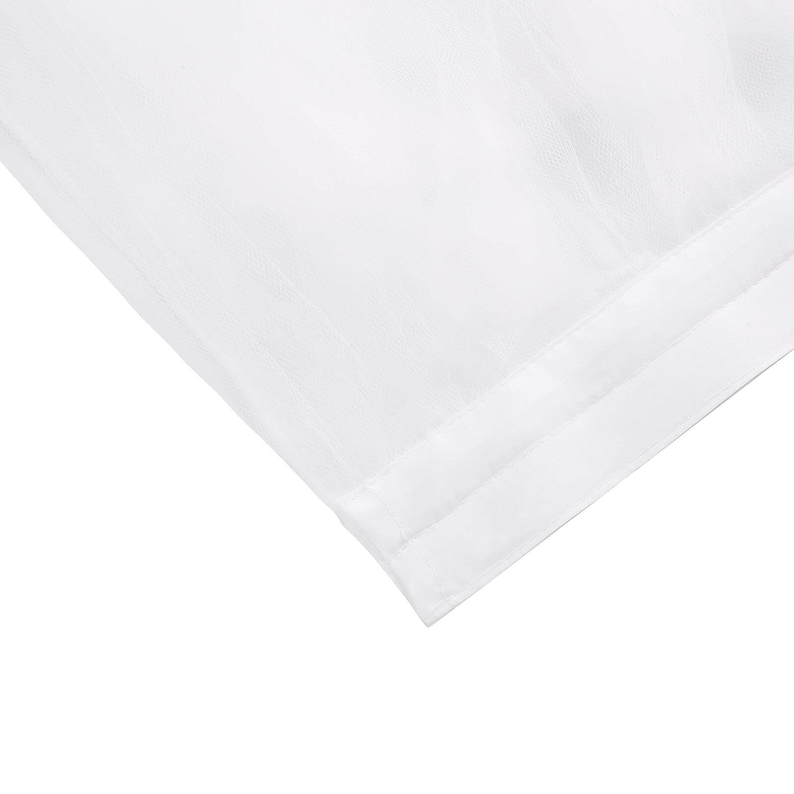 Tulle 21ft Table Skirt White - 4 Layer Pleated Tutu Chic & Soft Event Table Cover