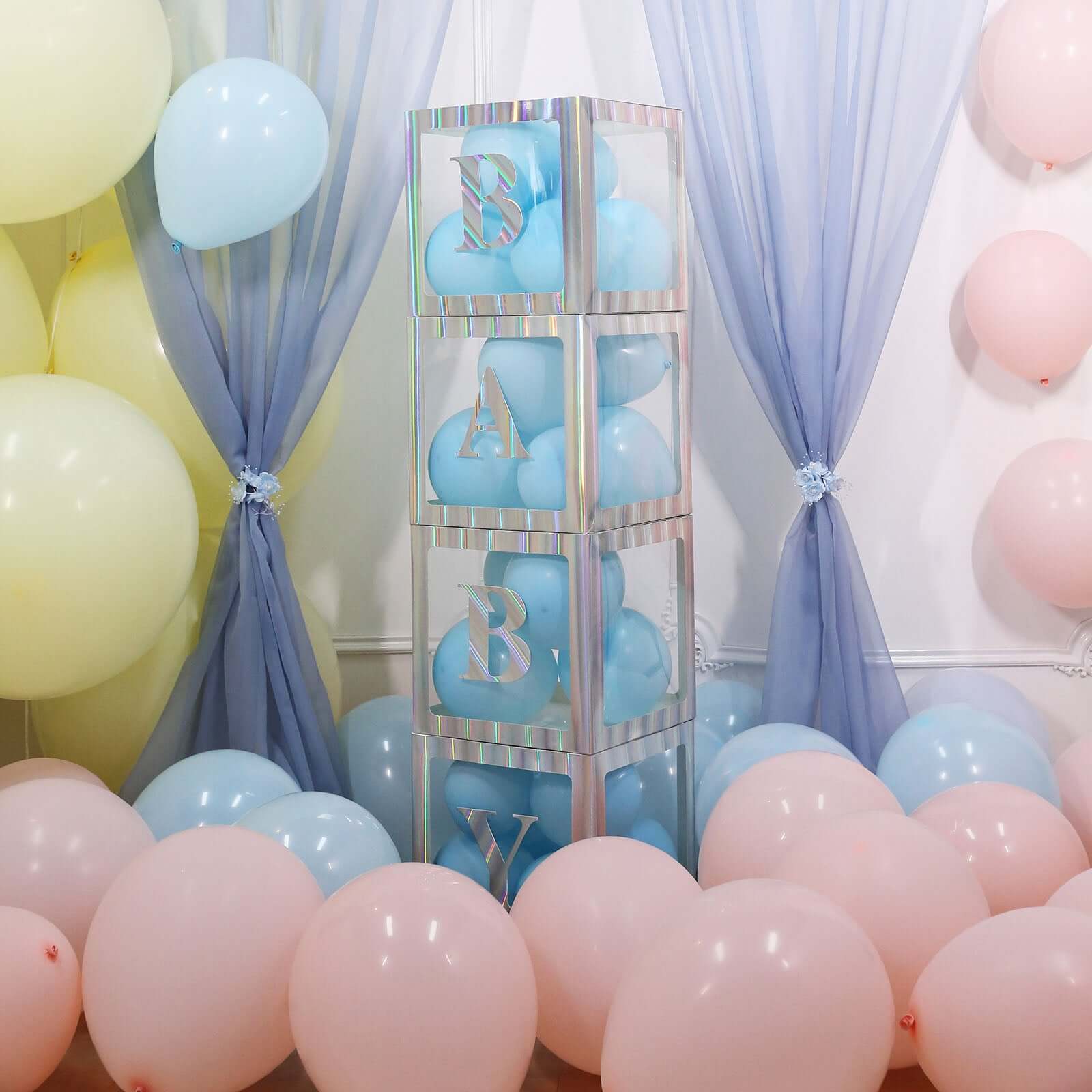 4 Pack 5" Iridescent Alphabet Stickers Banner, Customizable Stick on Letters - K