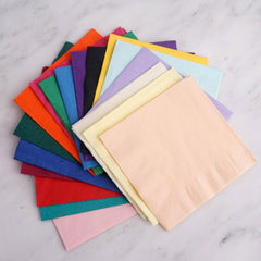 50-Pack Paper Beverage Napkins Orange - 2 Ply Disposable Soft 18GSM Cocktail Napkins 5"x5"