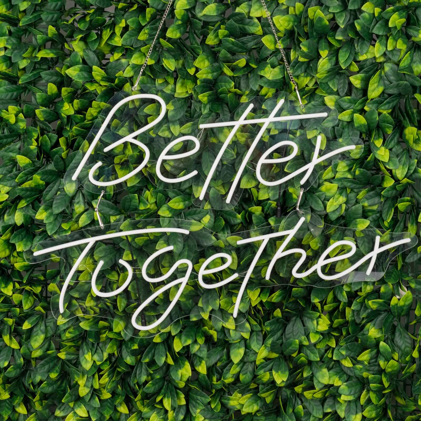 32" Better Together LED Neon Light Sign for Party or Home Wall Decor, Warm White Reusable Hanging Light With 5ft Chain