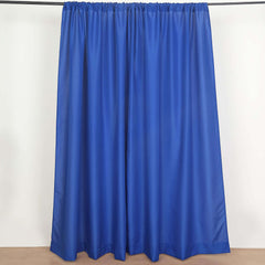 2 Pack Royal Blue Polyester Event Curtain Drapes, 10ftx8ft Backdrop Event Panels With Rod Pockets 130 GSM
