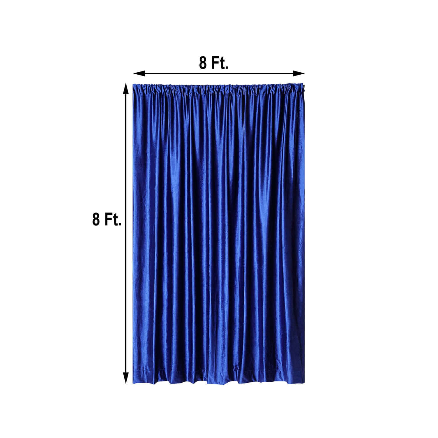 Royal Blue Crushed Velvet Backdrop Curtain – 8ft x 8ft Event Drape with Rod Pocket, Privacy Panel for Photo Booths & Events