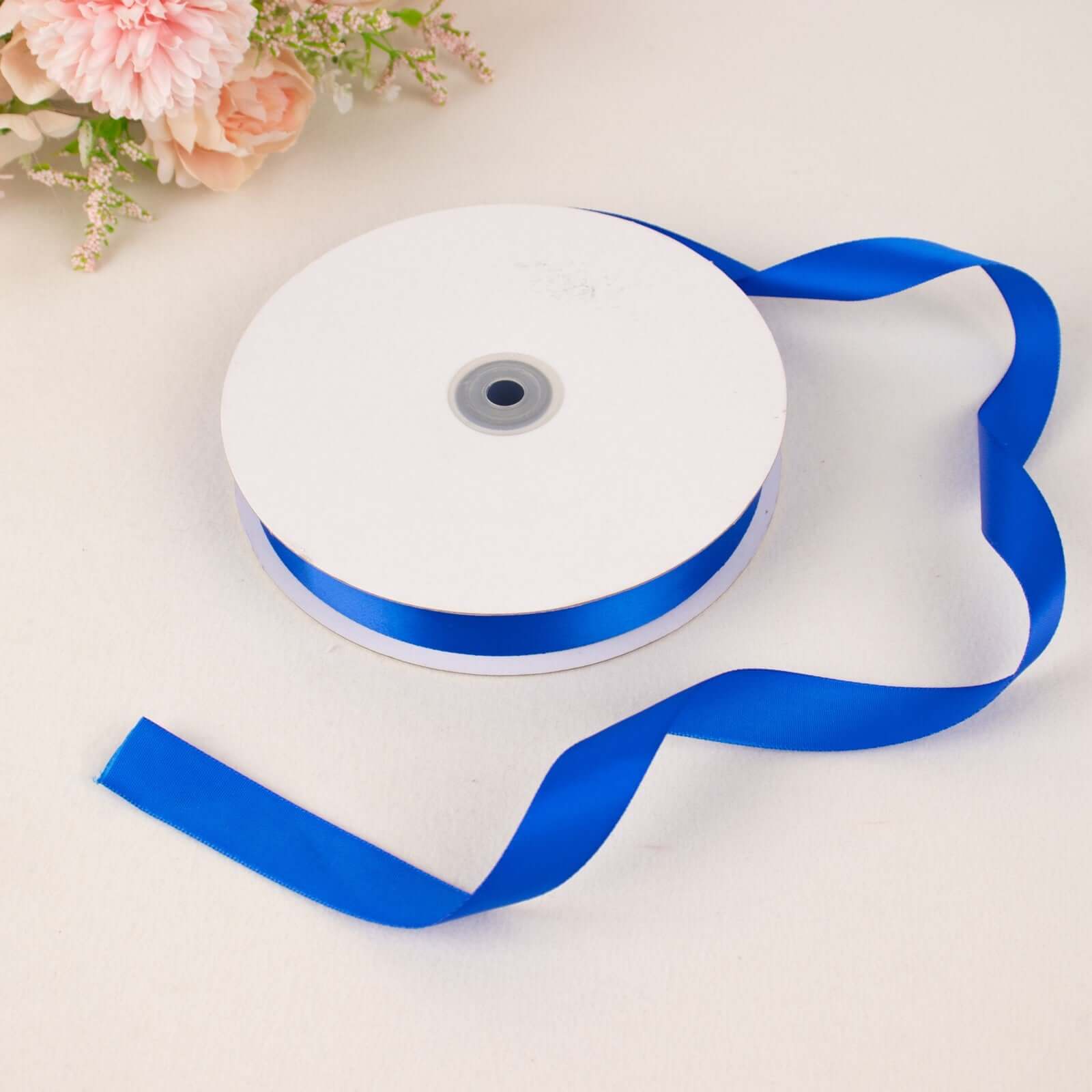 100 Yards 7/8" Royal Blue Single Face Decorative Satin Ribbon