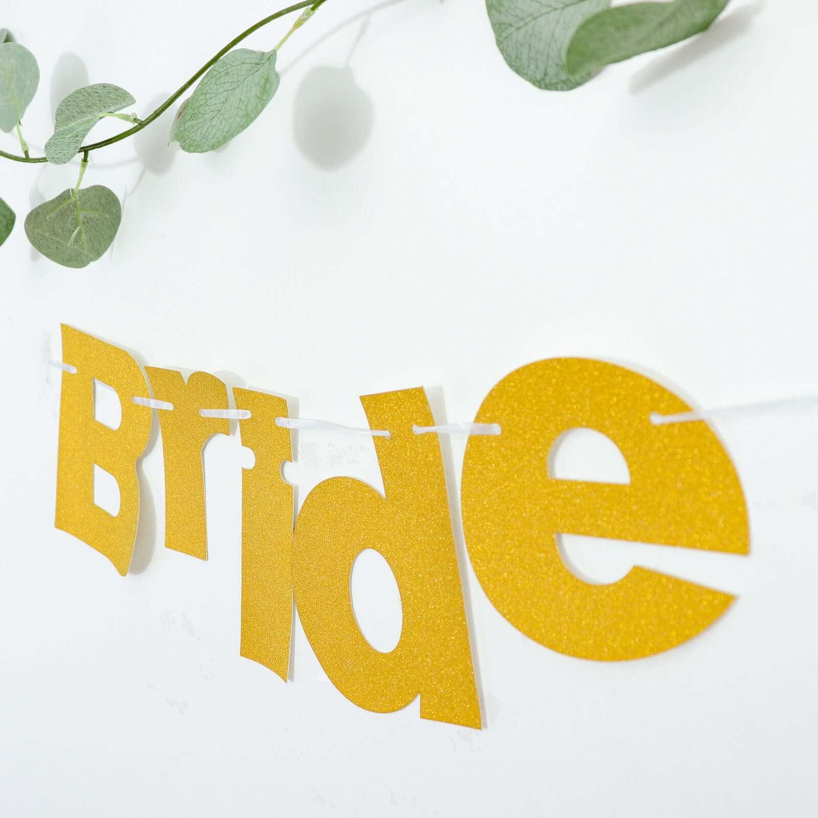 3.5ft Gold Glittered Bride To Be Paper Hanging Bridal Shower Garland Banner, Bachelorette Party Banner