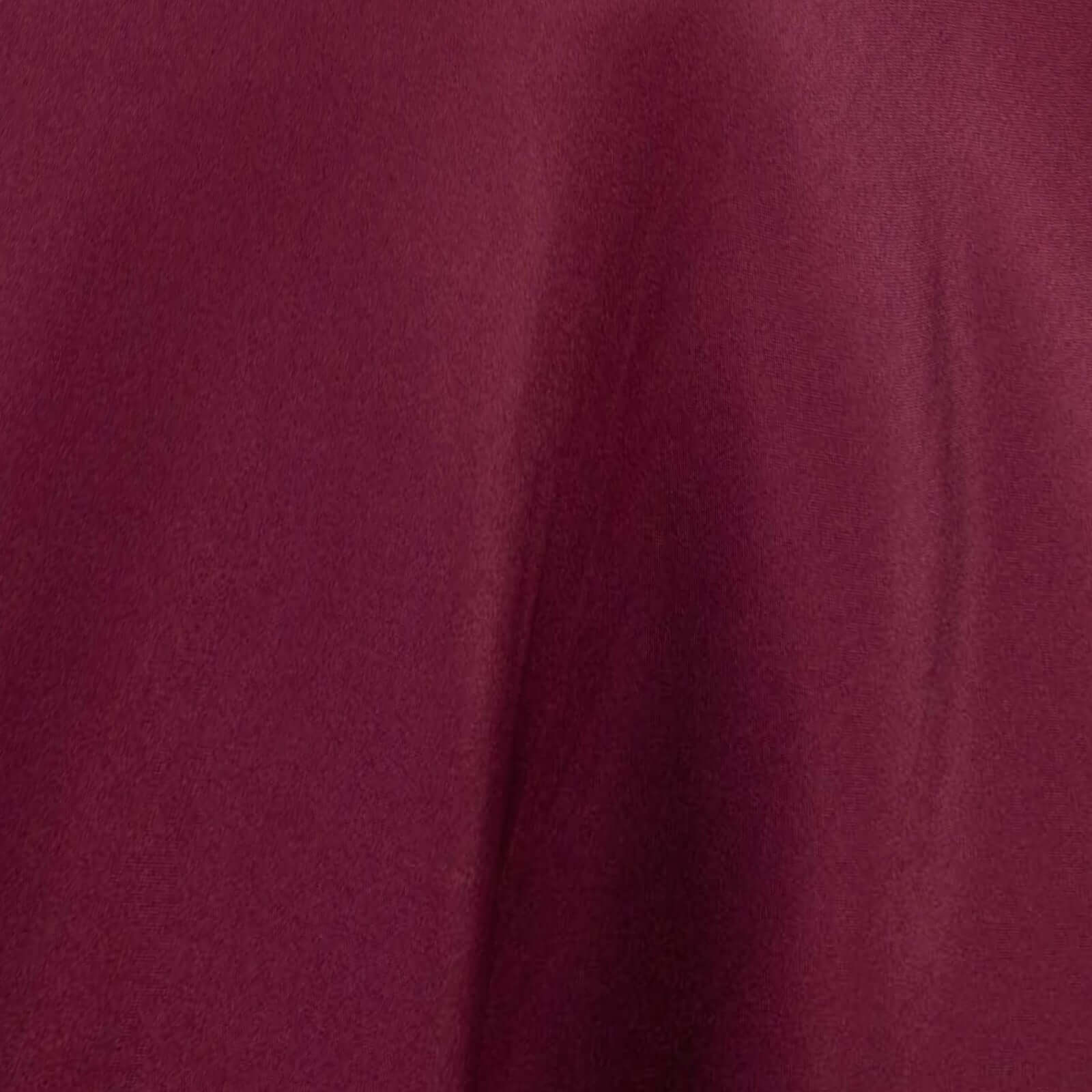 Premium Polyester 120" Round Tablecloth Burgundy - Seamless 220GSM Wrinkle-Resistant Table Cover