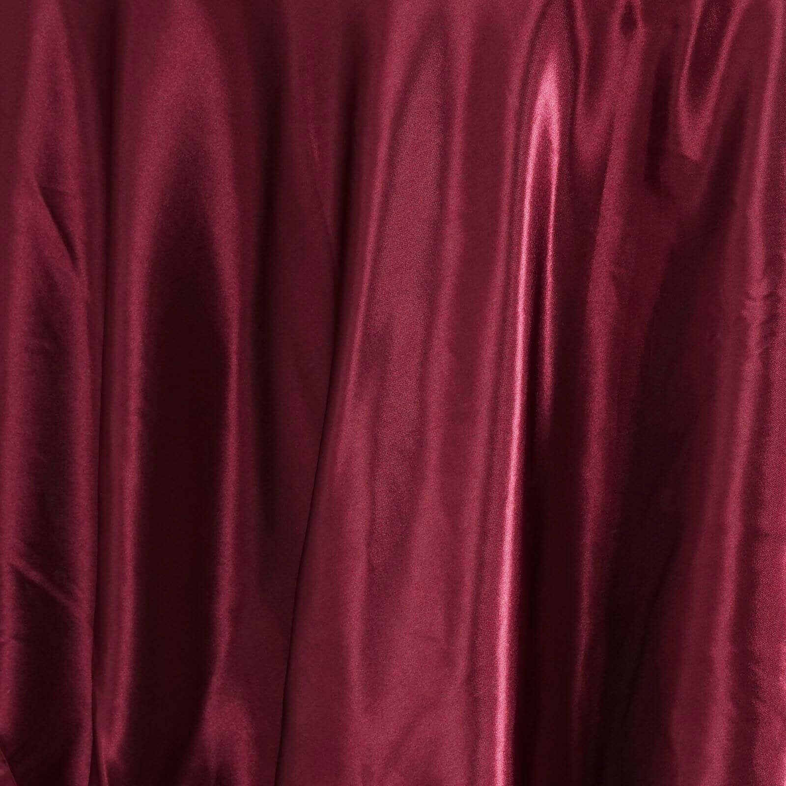 Satin 108" Round Tablecloth Burgundy - Smooth and Lustrous Table Cover