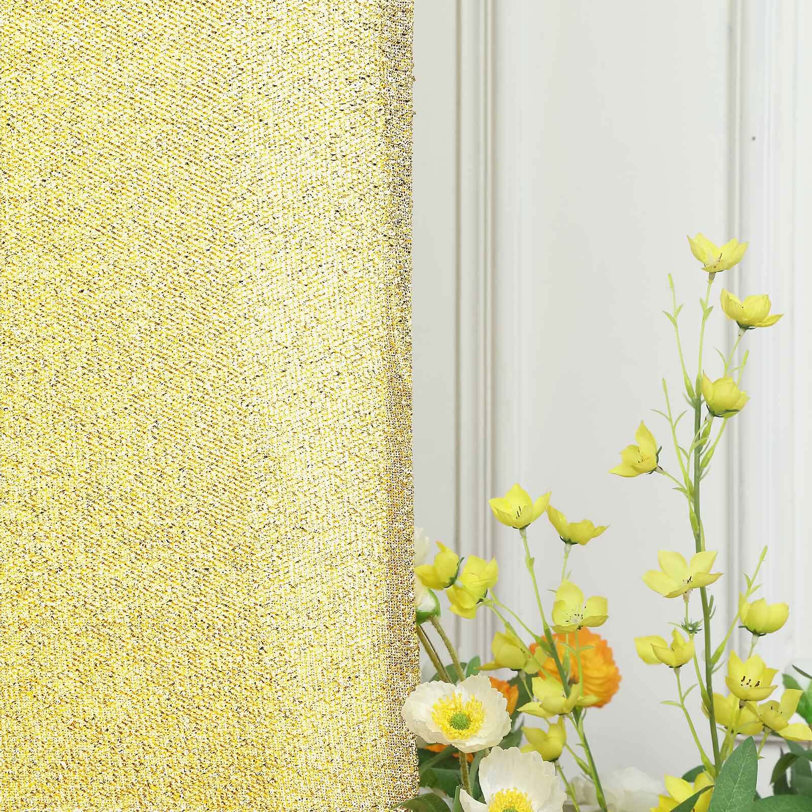 5ft Champagne Shimmer Tinsel Spandex Chiara Backdrop Stand Cover For Fitted Round Top Wedding Arch