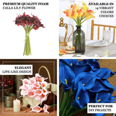 20 Stems 14" White Artificial Poly Foam Calla Lily Flowers