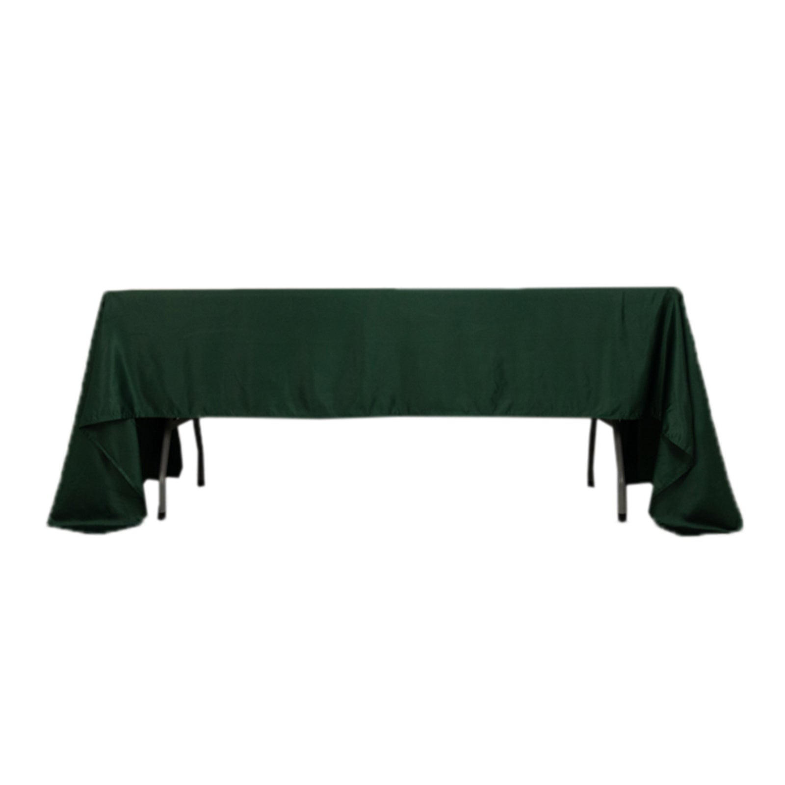 Lamour Satin 60"x126" Rectangle Tablecloth Hunter Emerald Green - Soft & Silk-Like Table Cover