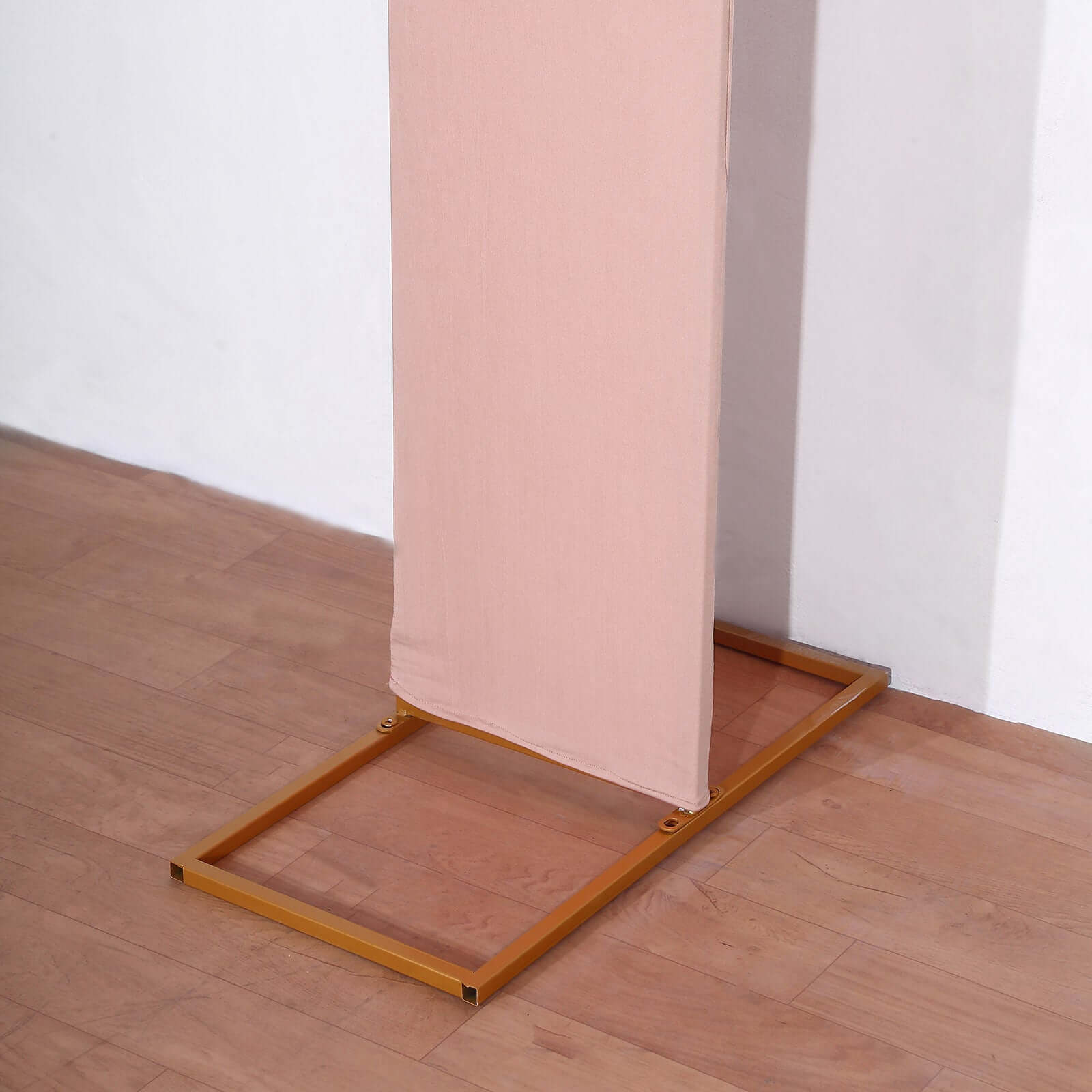 8ft Dusty Rose Spandex Fitted Open Arch Wedding Arch Cover, Double-Sided U-Shaped Backdrop Slipcover