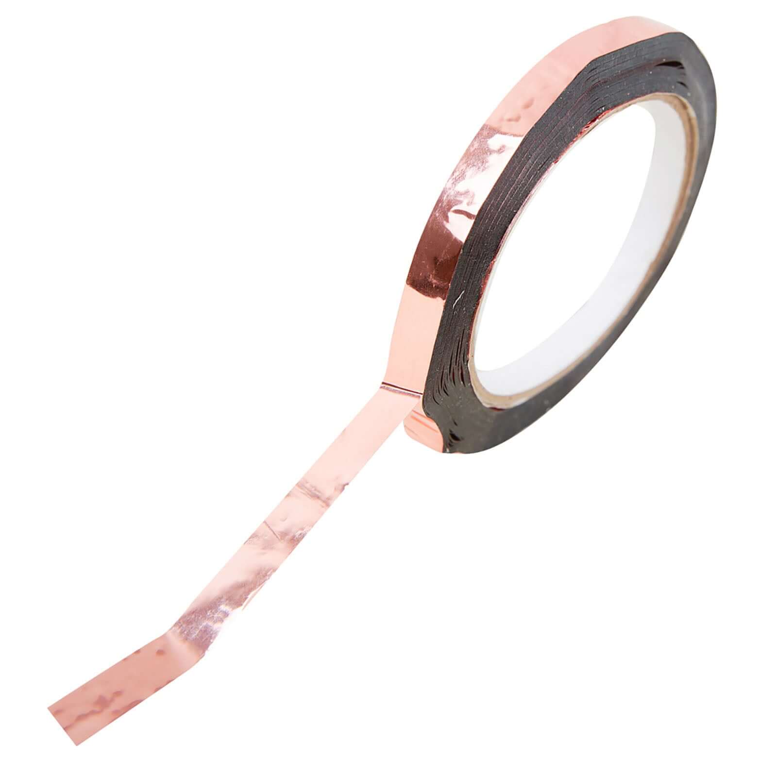 100 Yds 3/8" Rose Gold Metallic Film Tape Adhesive, DIY Floral Wrap Craft Decor Tape - Polyester with Acrylic