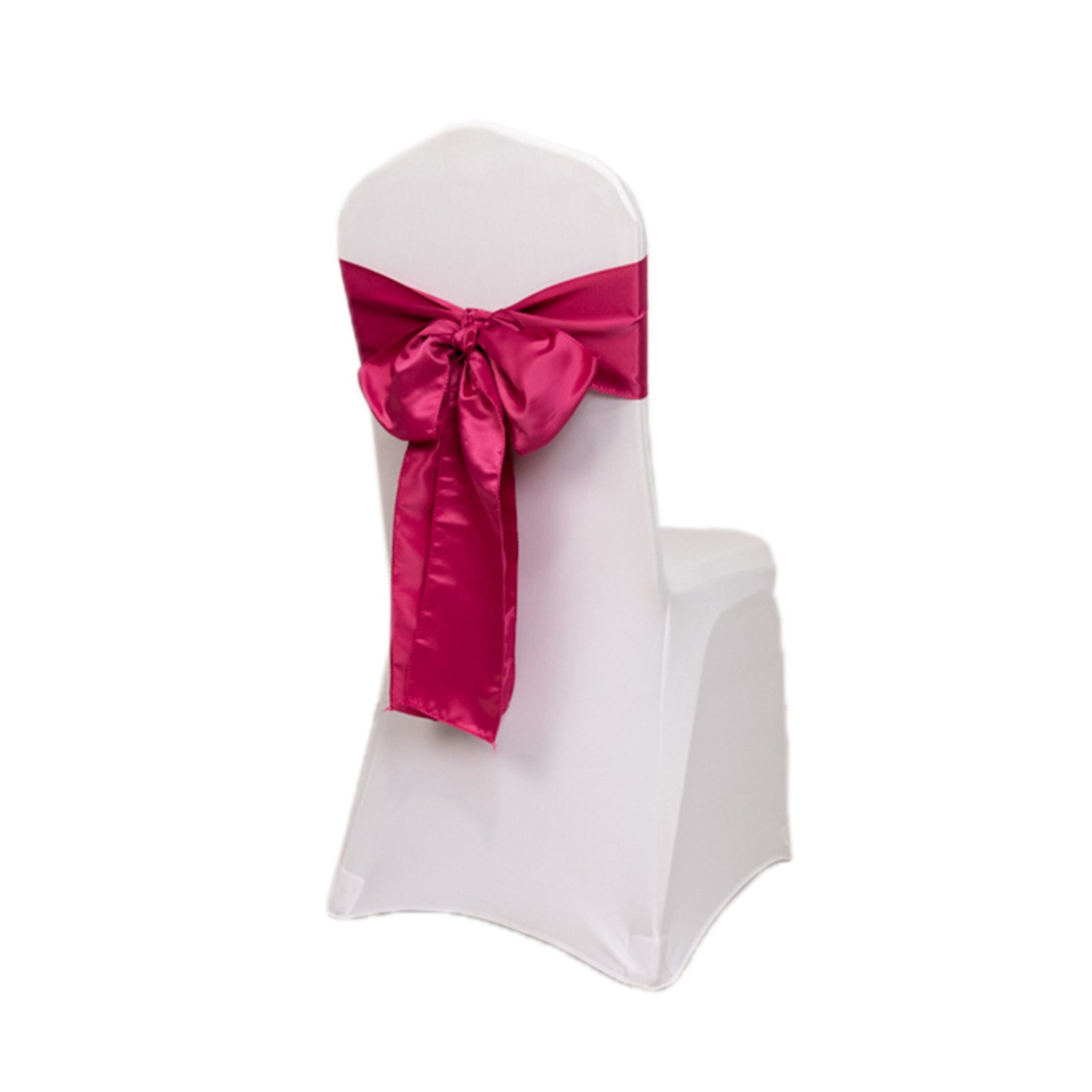 5 Pack Lamour Satin 6"x106" Chair Sashes Fuchsia - Stylish Reusable Decorative Bows