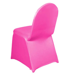 Spandex Chair Cover for Banquet Chairs Fuchsia - Stretch 160GSM Fabric with Slip-On Slipcover