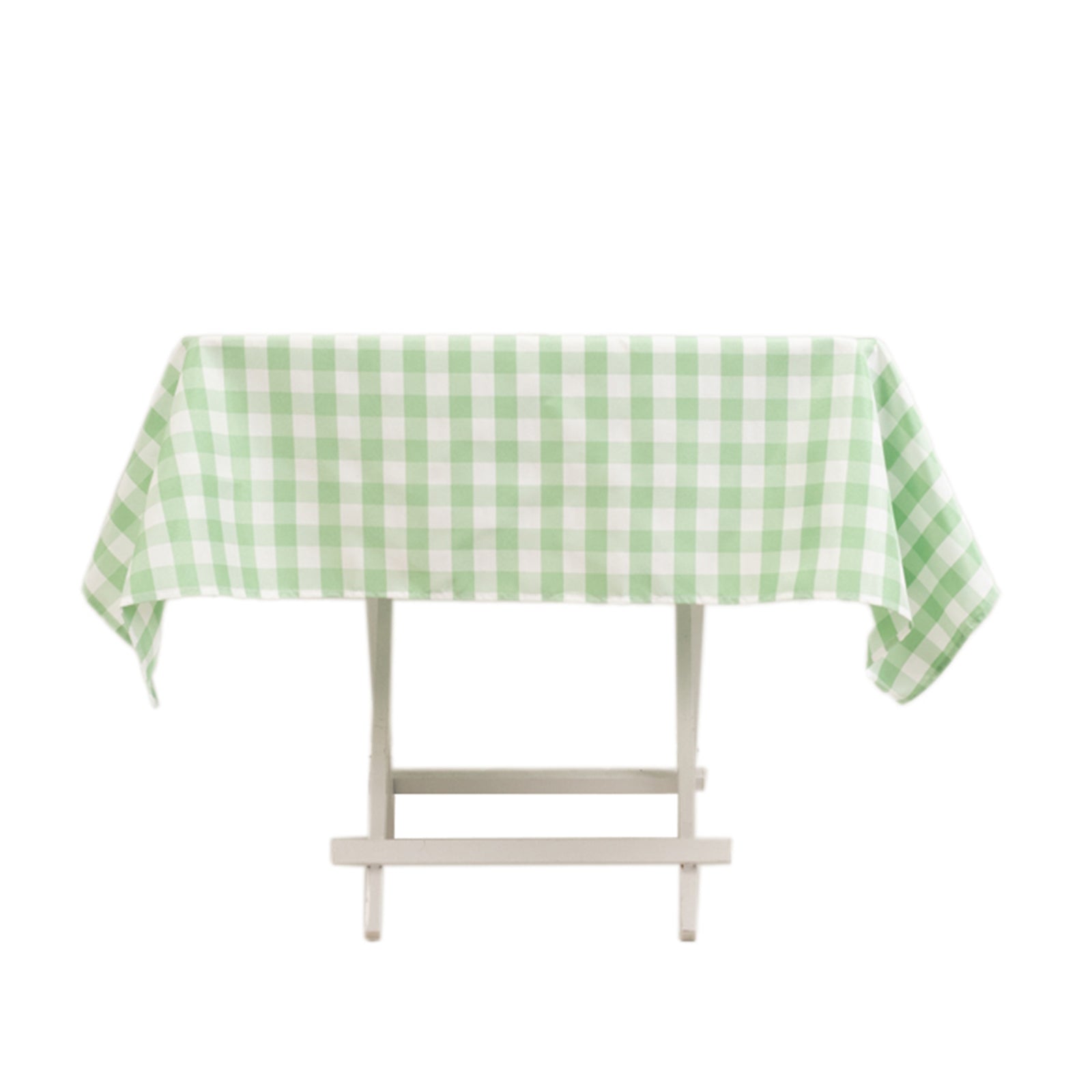 Polyester 54"x54" Square Tablecloth White/Sage Green - Checkered Buffalo Plaid Design for Casual Table Settings