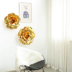 6 Pack 8" Metallic Gold Real Touch Artificial Foam DIY Craft Roses